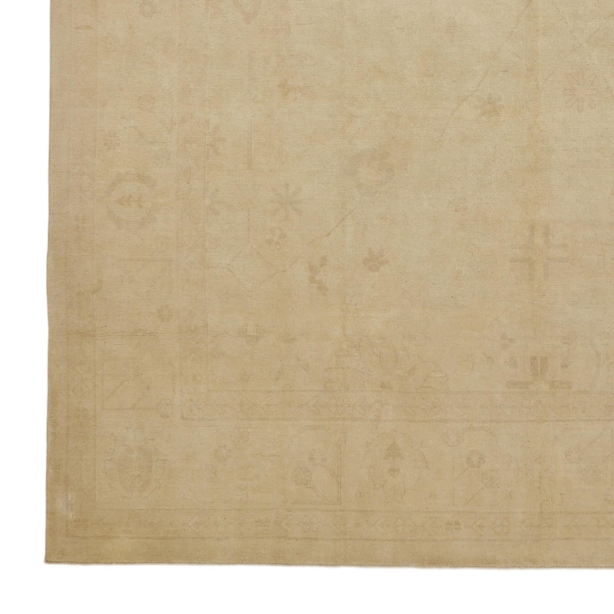 10' 5 x 13' 9 Hand Knotted Oushak Wool Rug