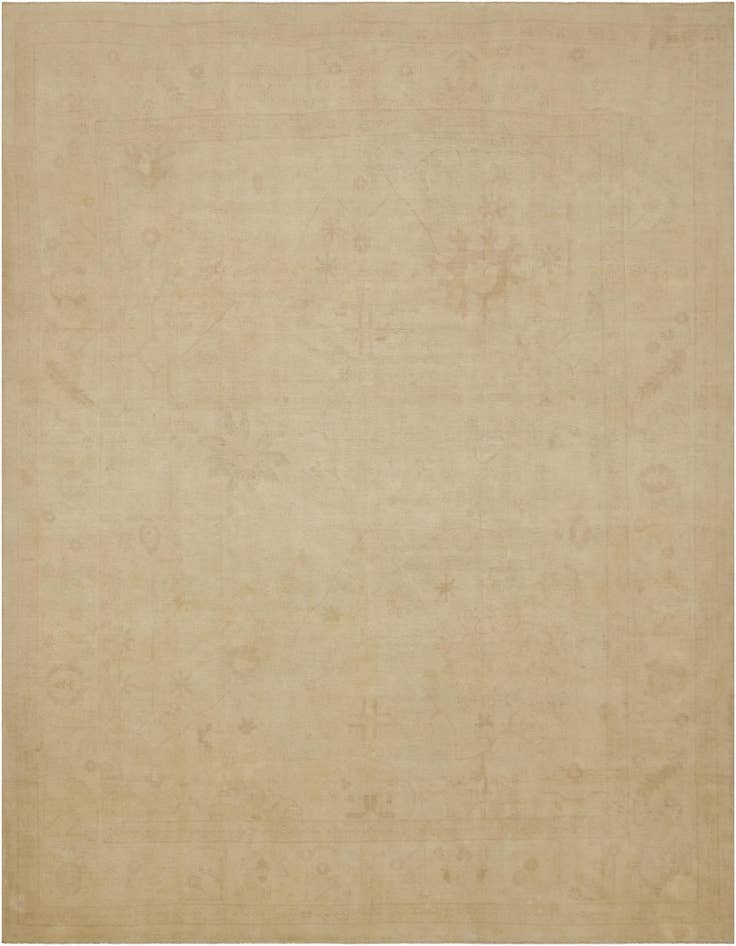 Detail image of 10' 5 x 13' 9 Hand Knotted Oushak Wool Rug