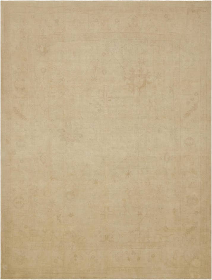 Detail image of 10' 5 x 13' 9 Hand Knotted Oushak Wool Rug