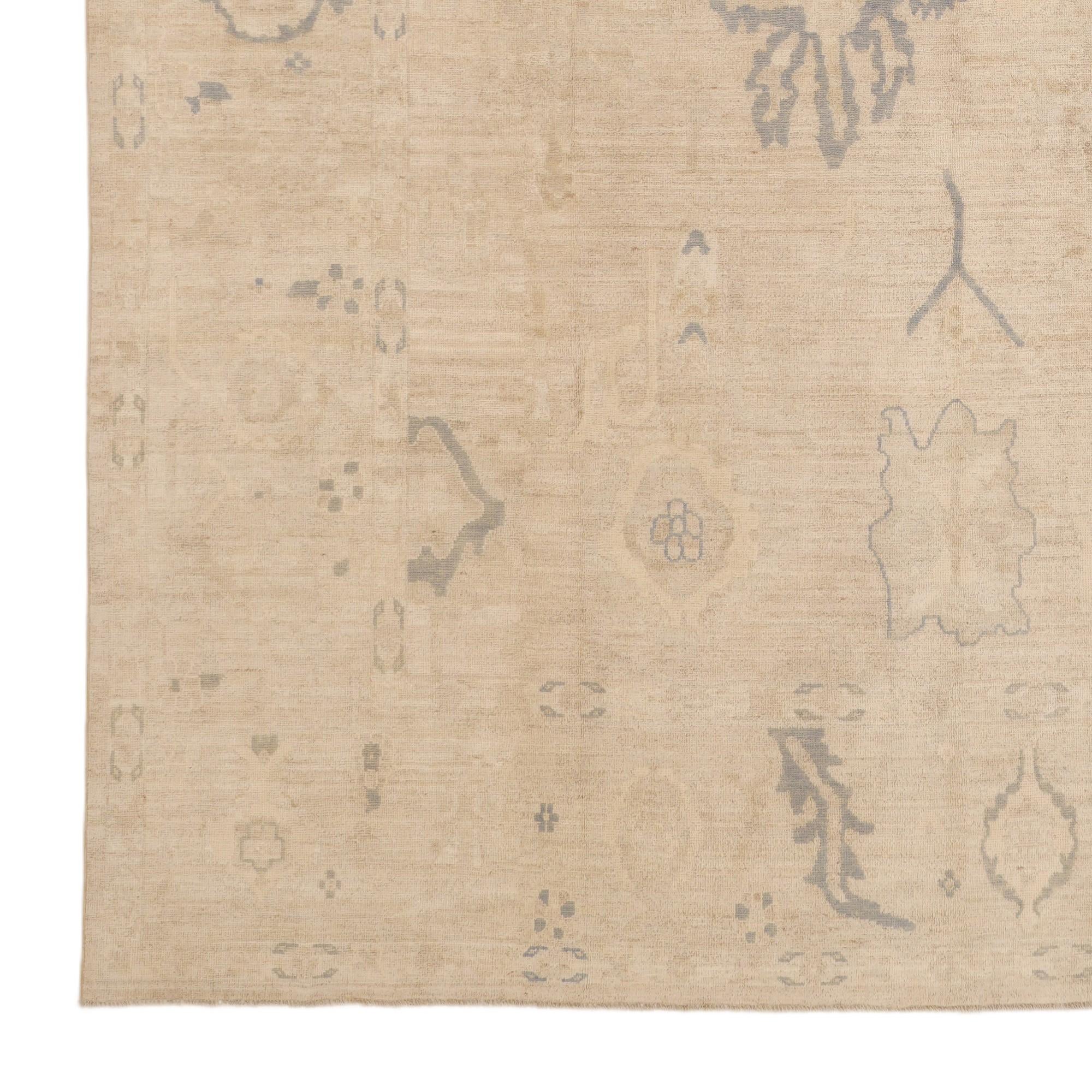 10' x 13' 11 Hand Knotted Oushak Wool Rug
