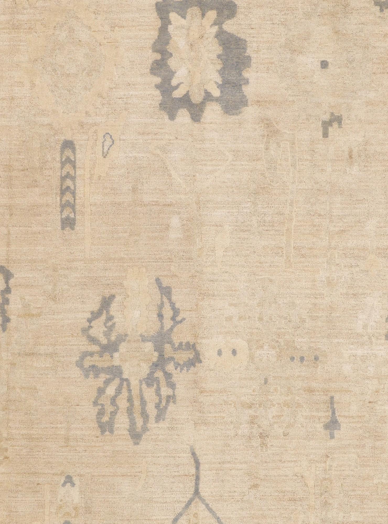 10' x 13' 11 Hand Knotted Oushak Wool Rug