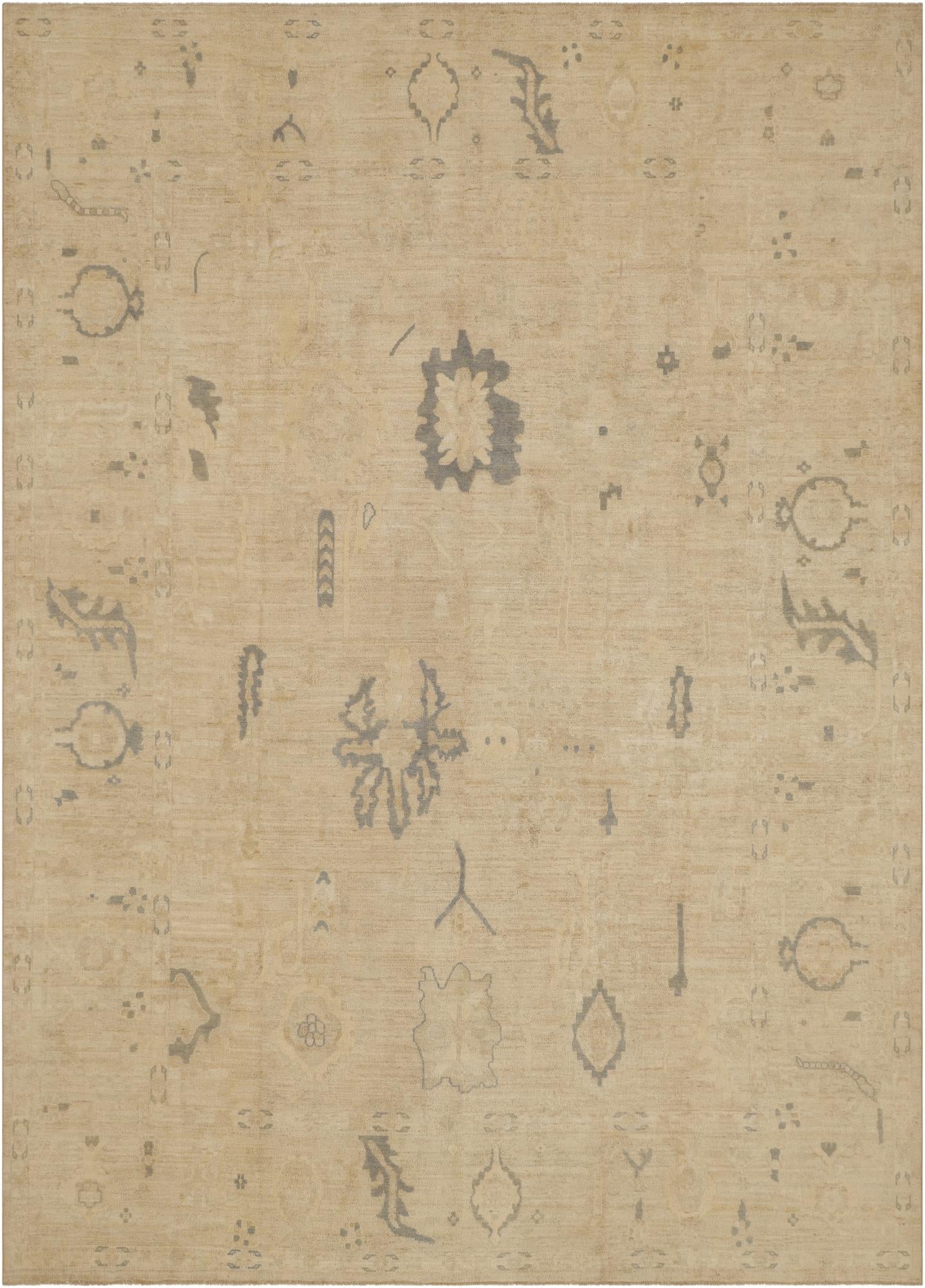 10' x 13' 11 Hand Knotted Oushak Wool Rug