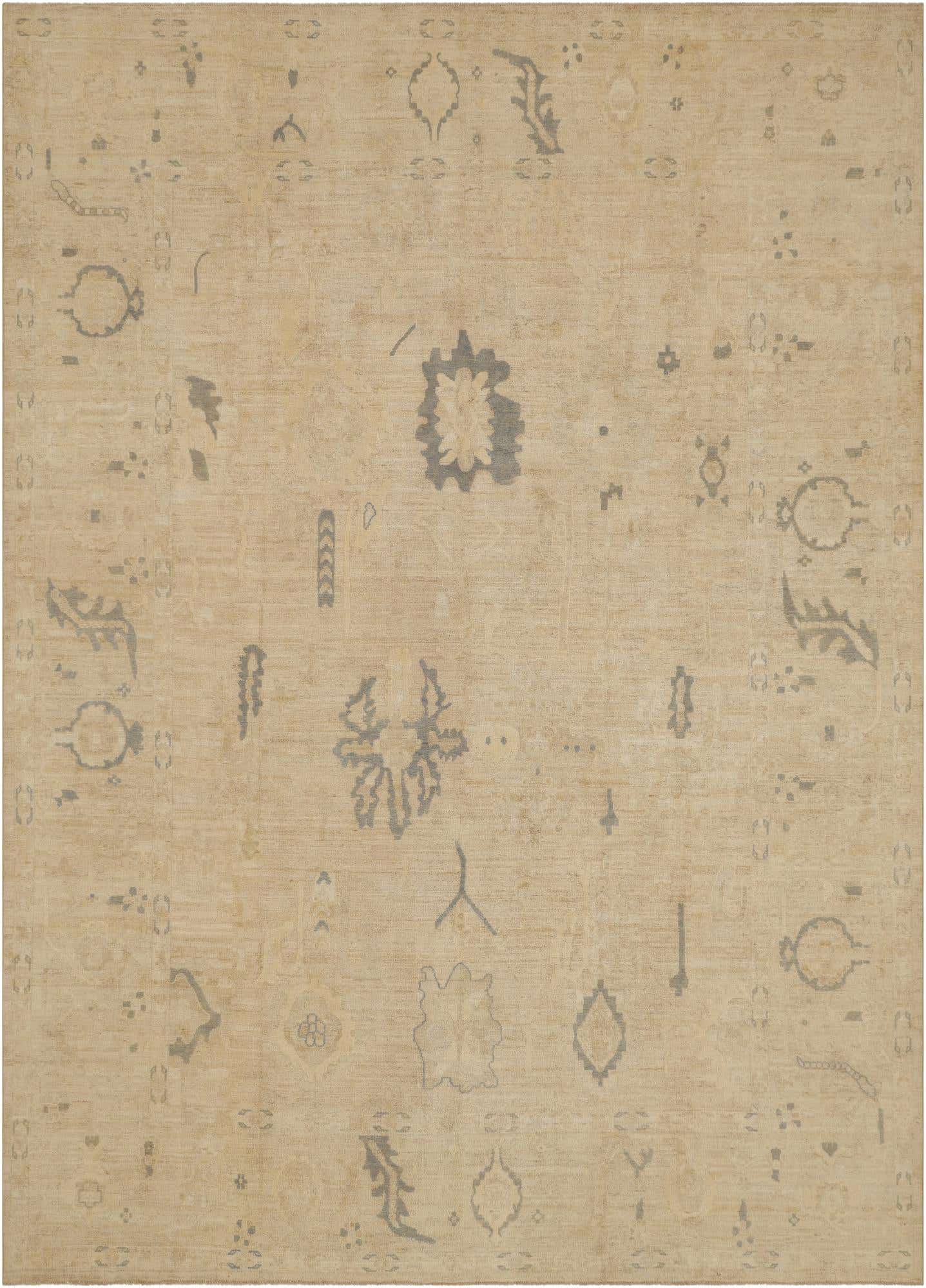 10' x 13' 11 Hand Knotted Oushak Wool Rug