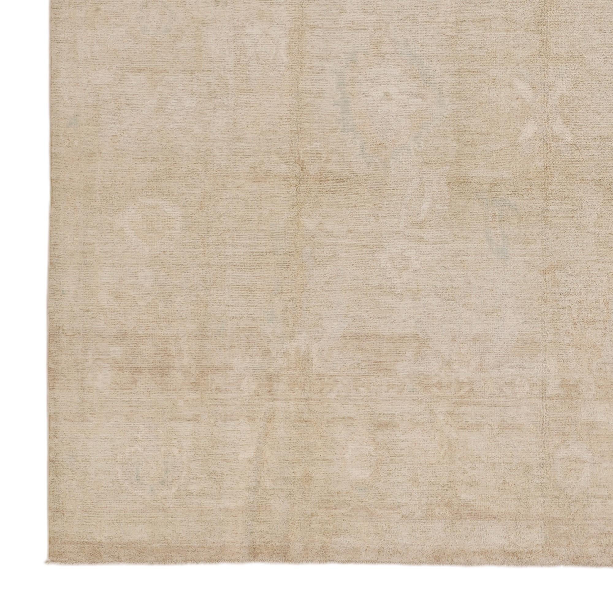 9' 2 x 12' 1 Hand Knotted Oushak Wool Rug