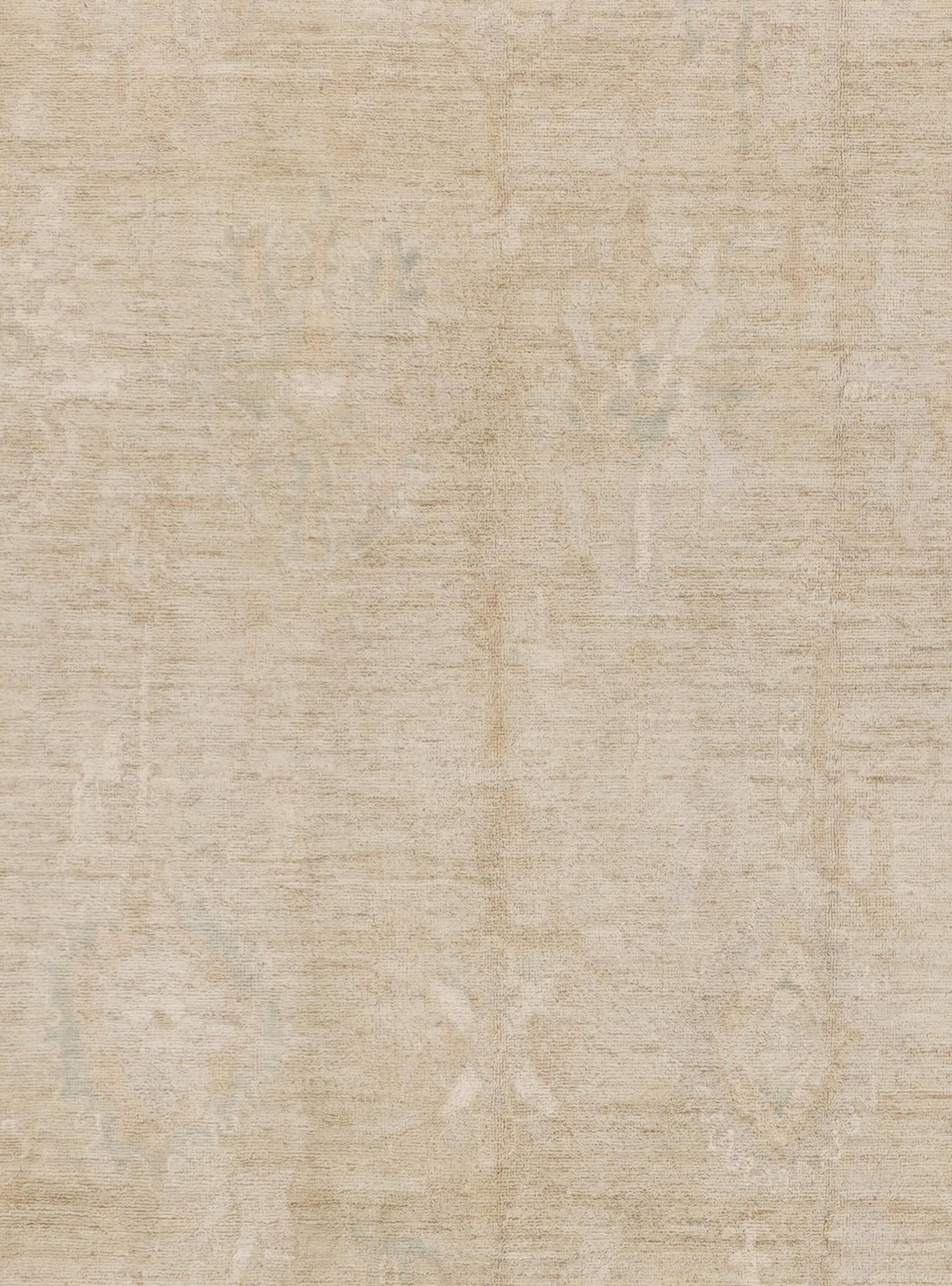 9' 2 x 12' 1 Hand Knotted Oushak Wool Rug