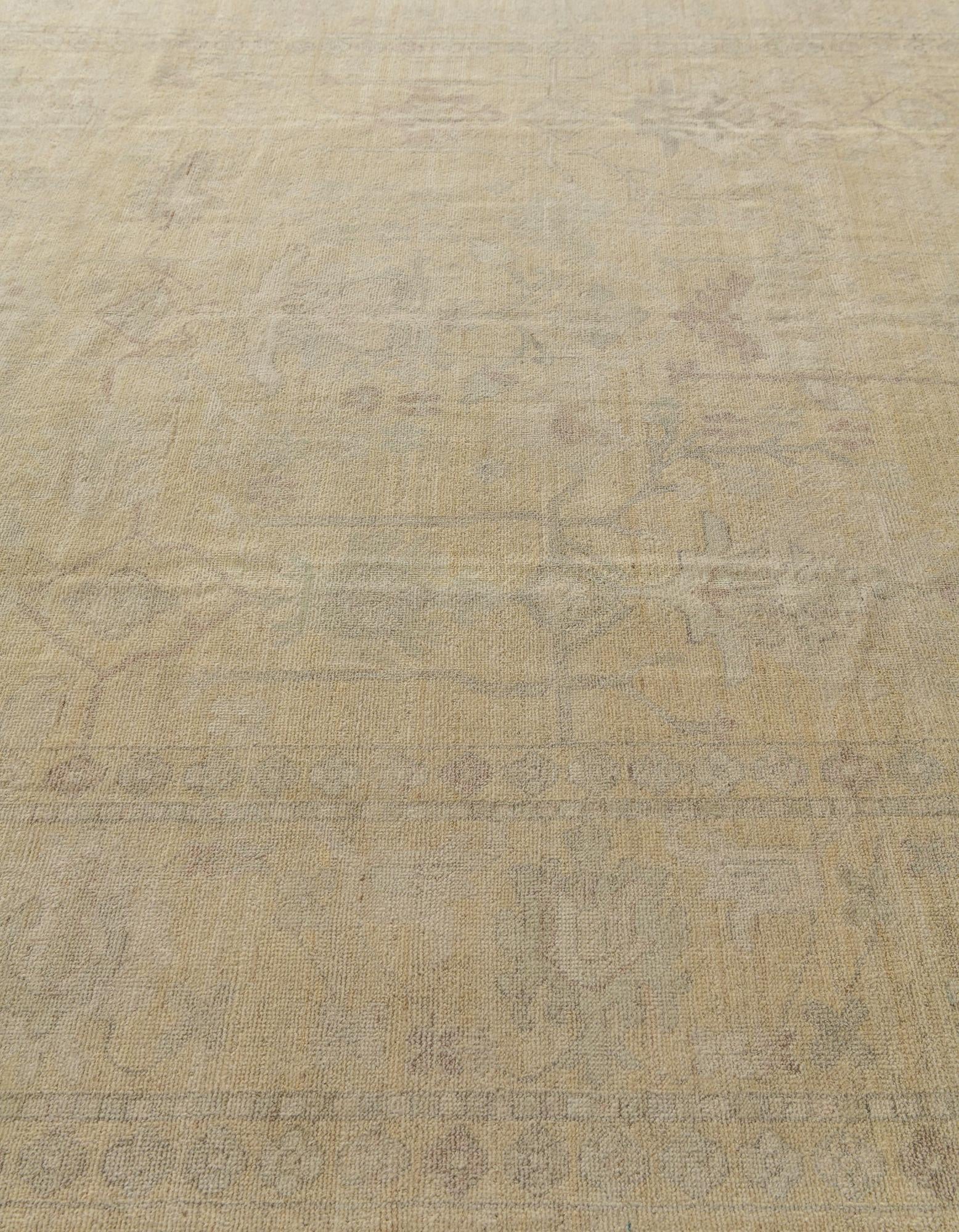 9' x 11' 10 Hand Knotted Oushak Wool Rug