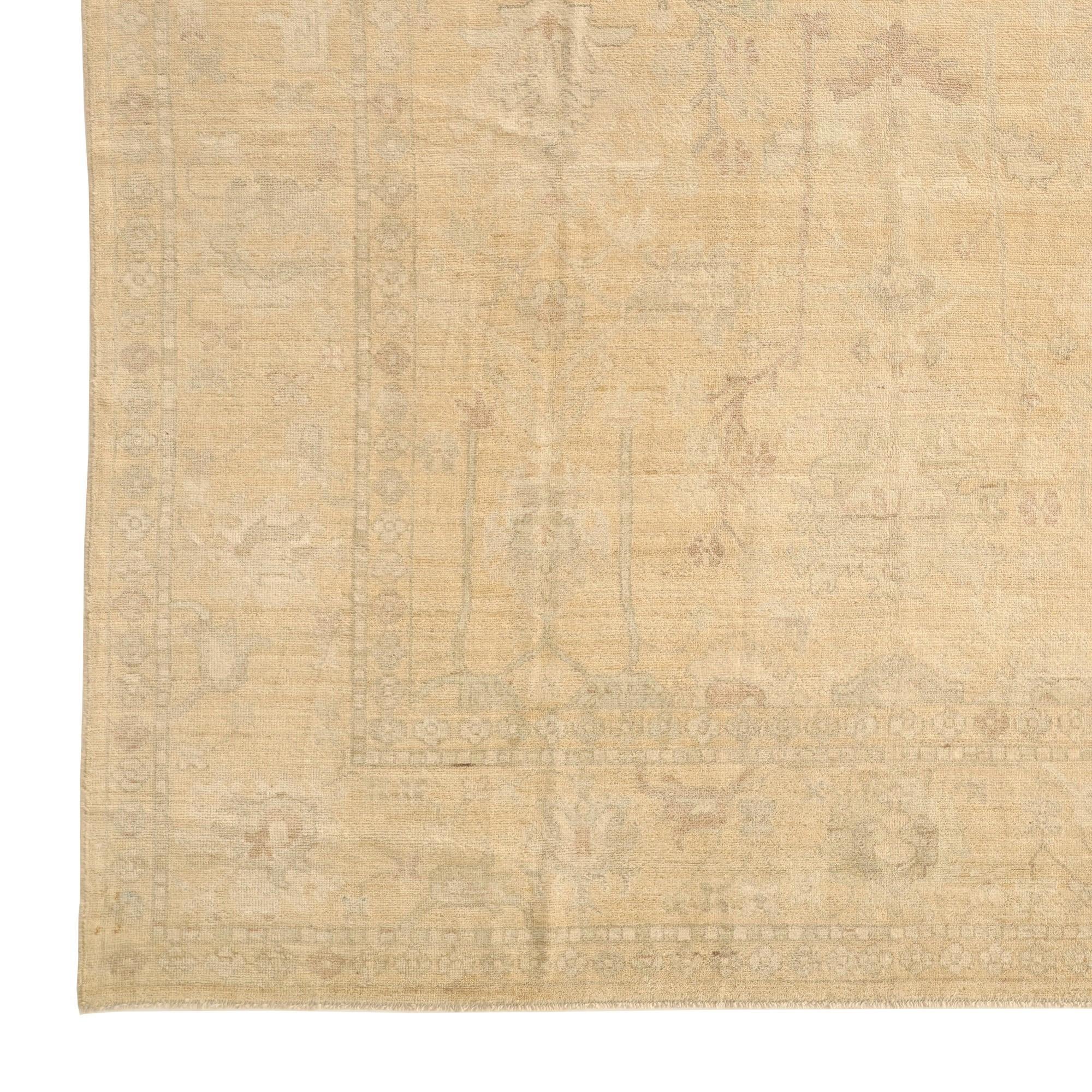 9' x 11' 10 Hand Knotted Oushak Wool Rug