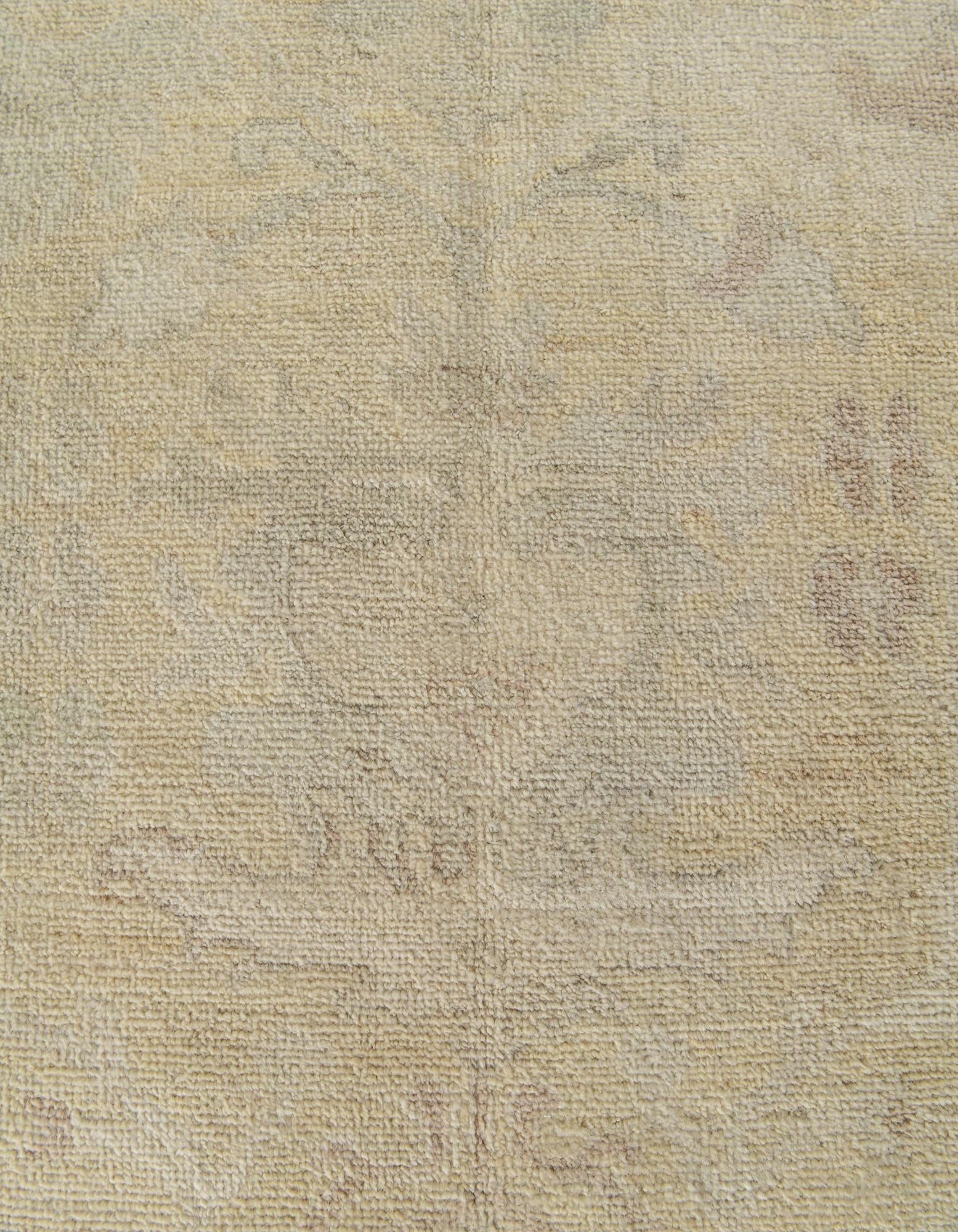 9' x 11' 10 Hand Knotted Oushak Wool Rug