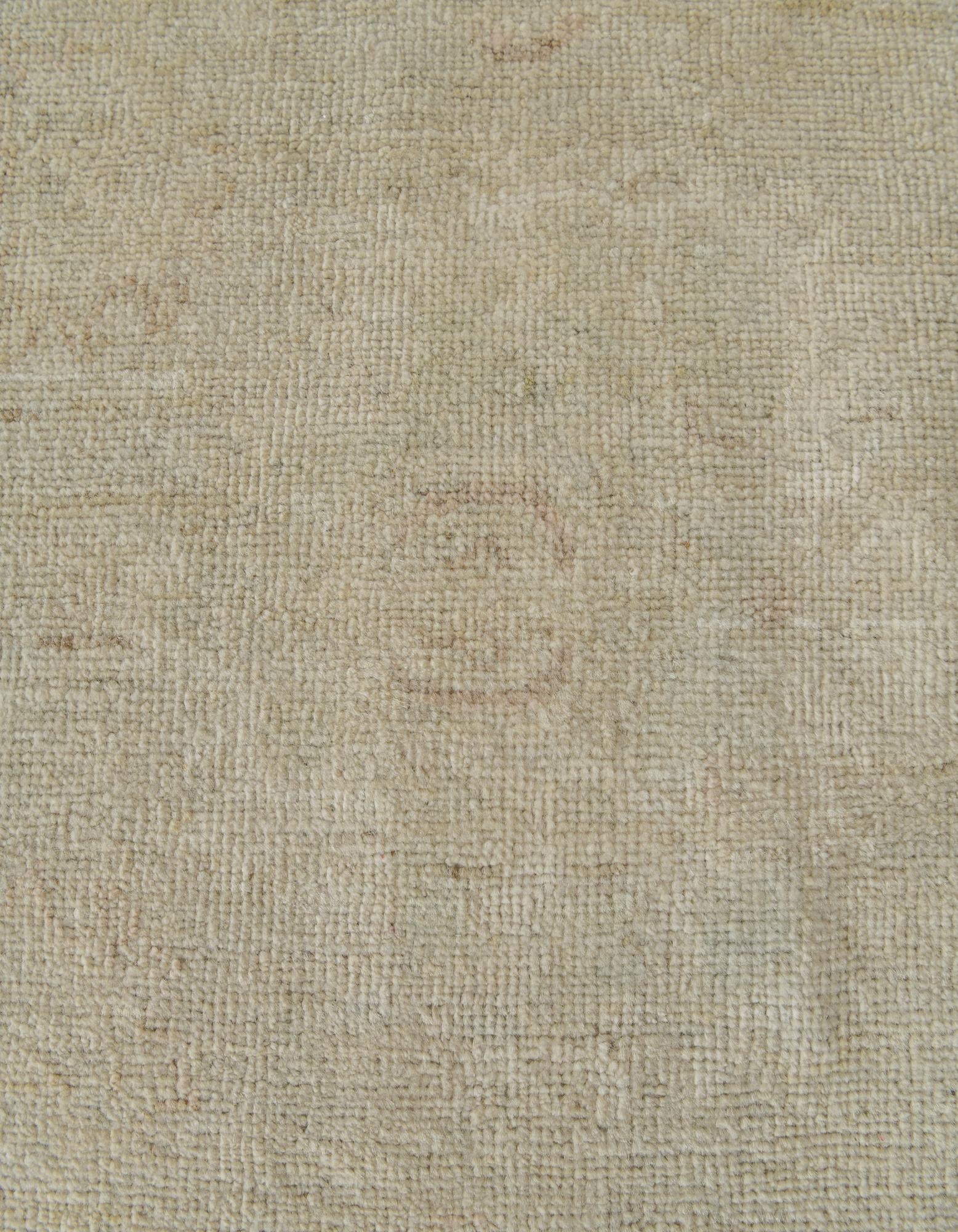 9' x 12' 3 Hand Knotted Oushak Wool Rug