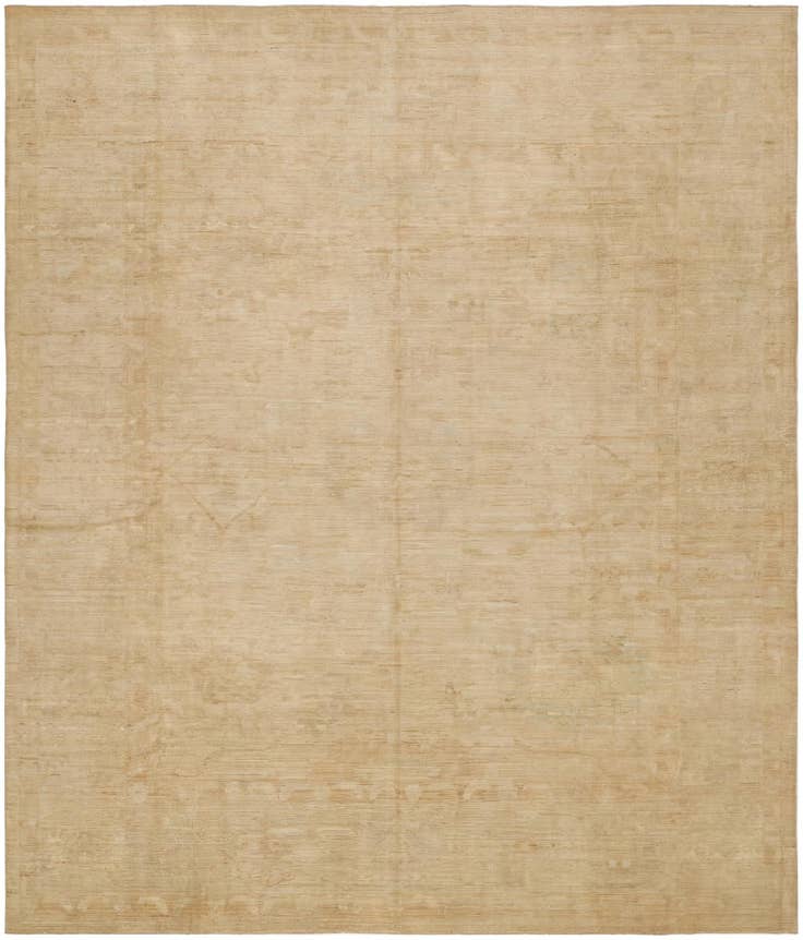 Detail image of 12' 4 x 15' 3 Hand Knotted Oushak Wool Rug