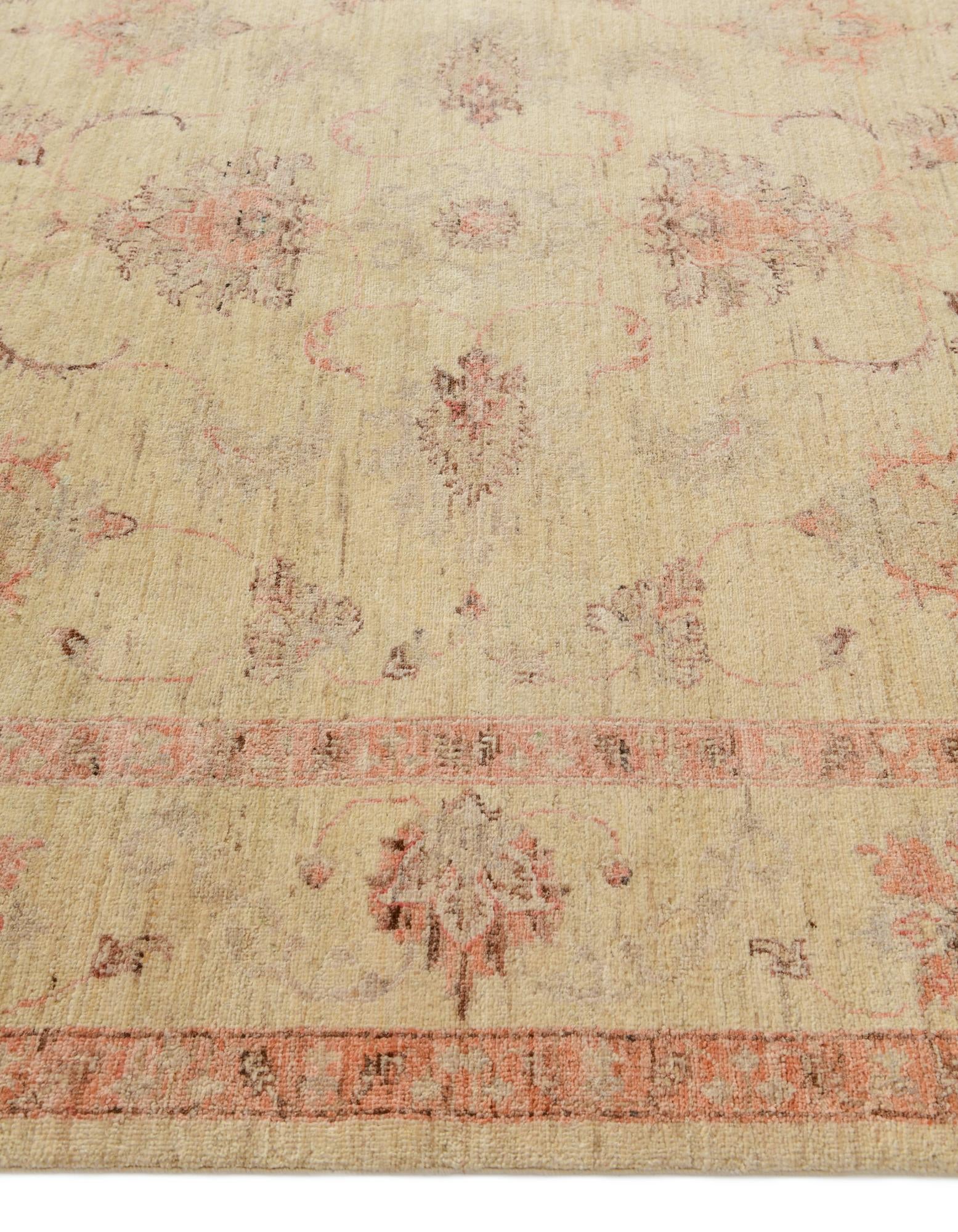 5' 9 x 8' Hand Knotted Oushak Wool Rug