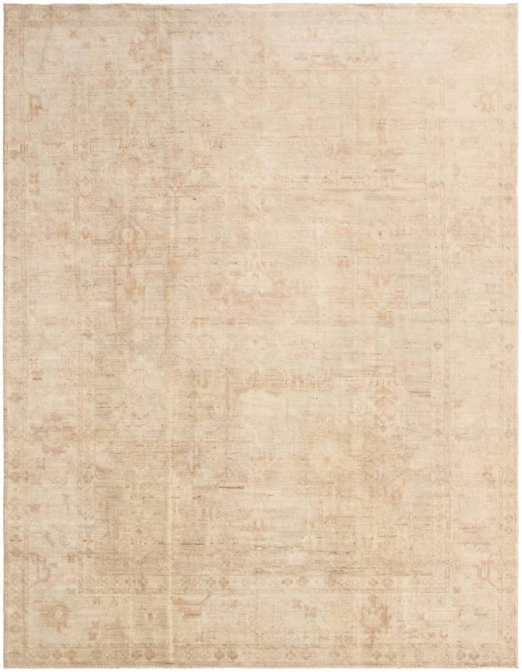 Detail image of 10' 3 x 13' 6 Hand Knotted Oushak Wool Rug