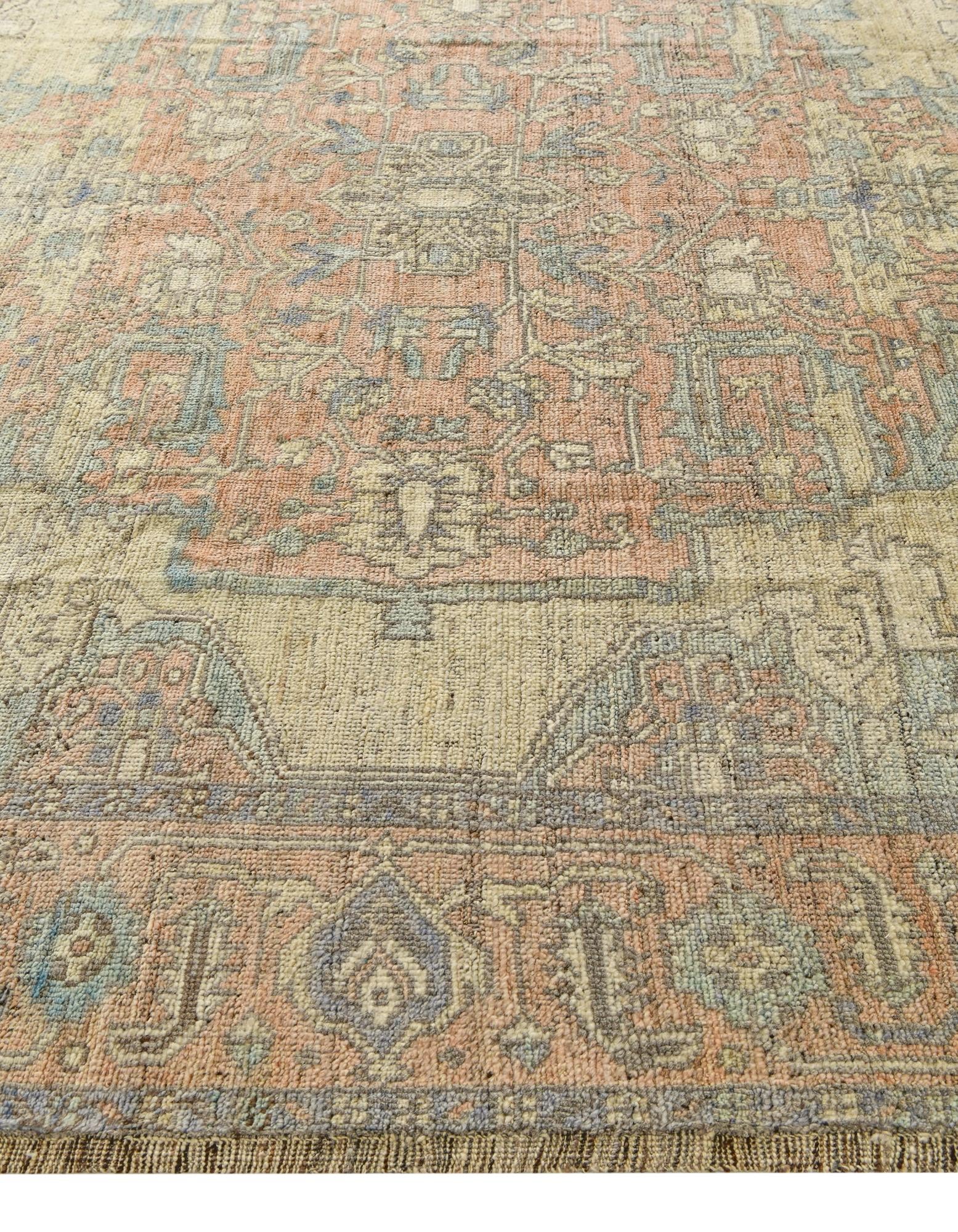 9' 5 x 12' 1 Hand Knotted Oushak Wool Rug