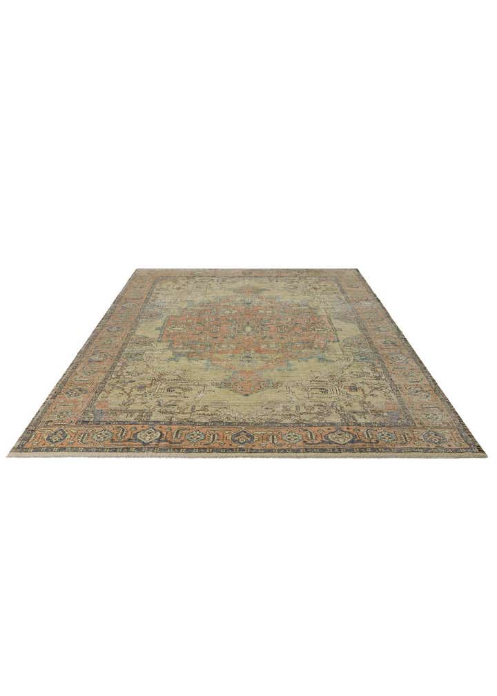 9' 5 x 12' 1 Hand Knotted Oushak Wool Rug