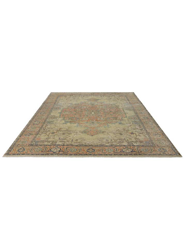 9' 5 x 12' 1 Hand Knotted Oushak Wool Rug