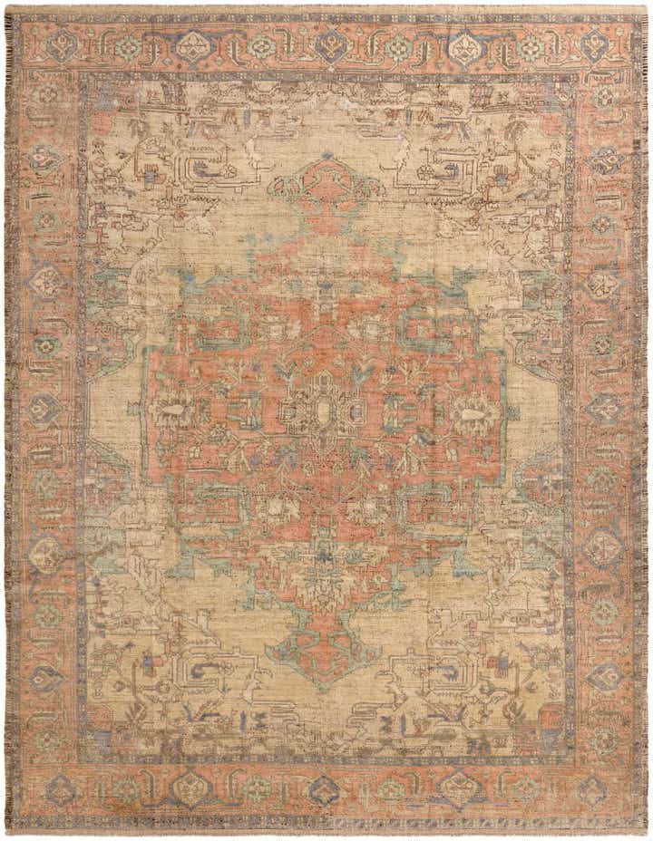 9' 5 x 12' 1 Hand Knotted Oushak Wool Rug