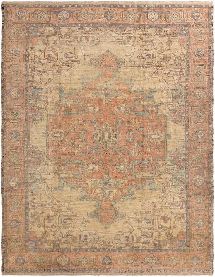 Detail image of 9' 5 x 12' 1 Hand Knotted Oushak Wool Rug
