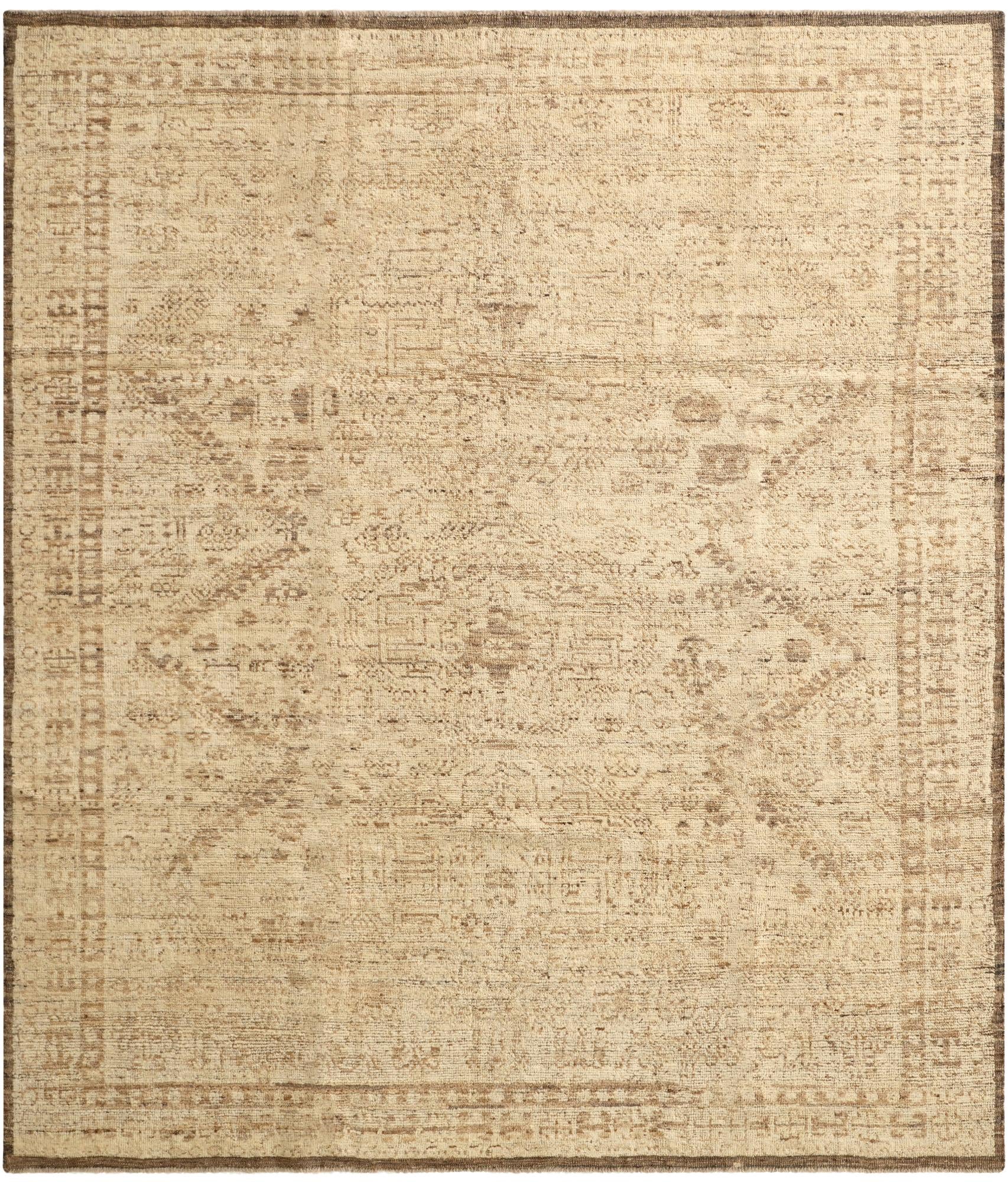8' 8 x 9' 10  Hand Knotted Oushak Wool Rug