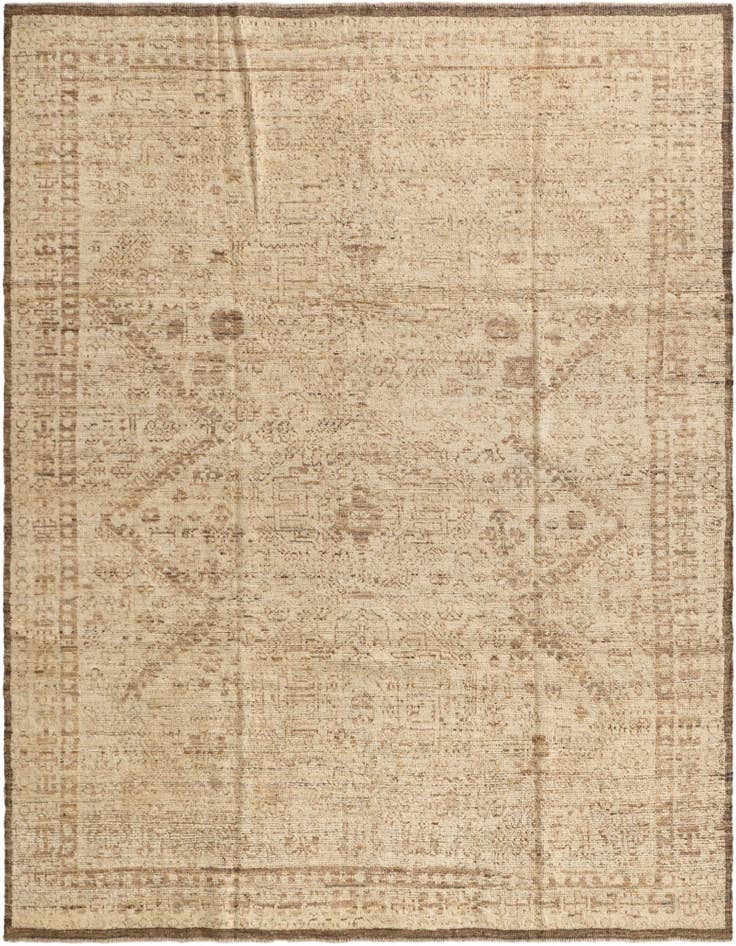Detail image of 8' 8 x 9' 10 Hand Knotted Oushak Wool Rug