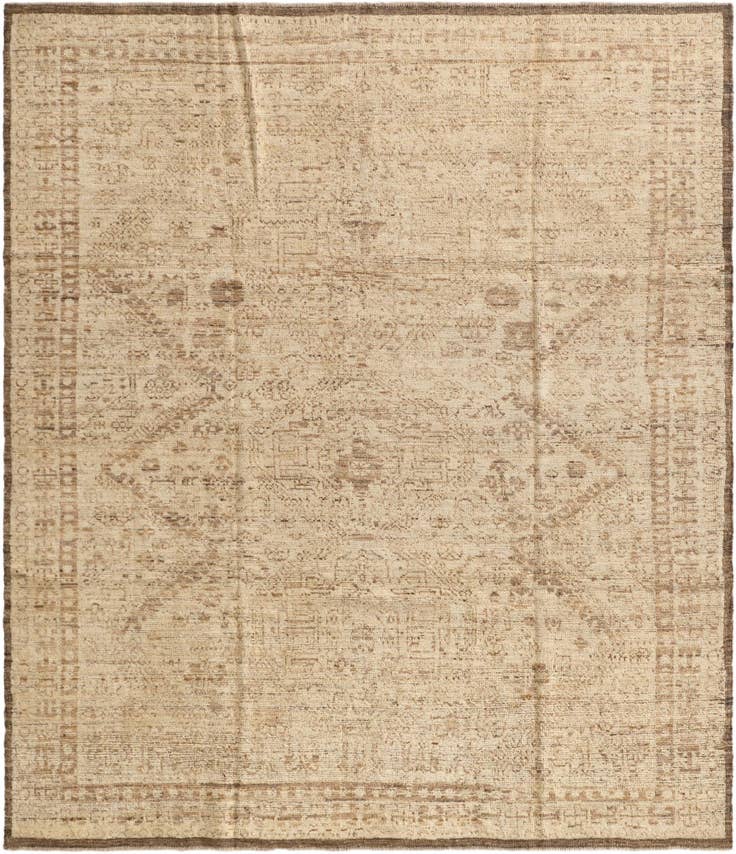 Detail image of 8' 8 x 9' 10 Hand Knotted Oushak Wool Rug