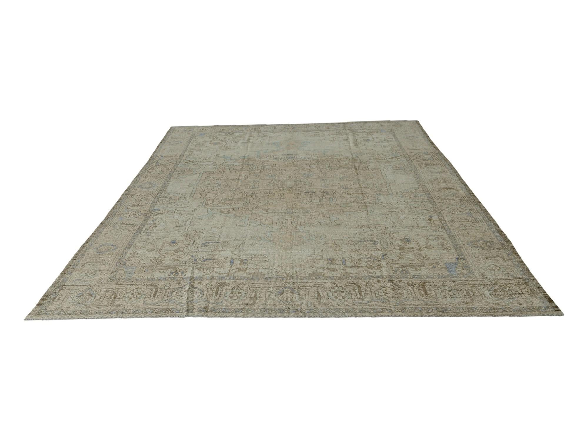10' 4 x 14' 1 Hand Knotted Oushak Wool Rug