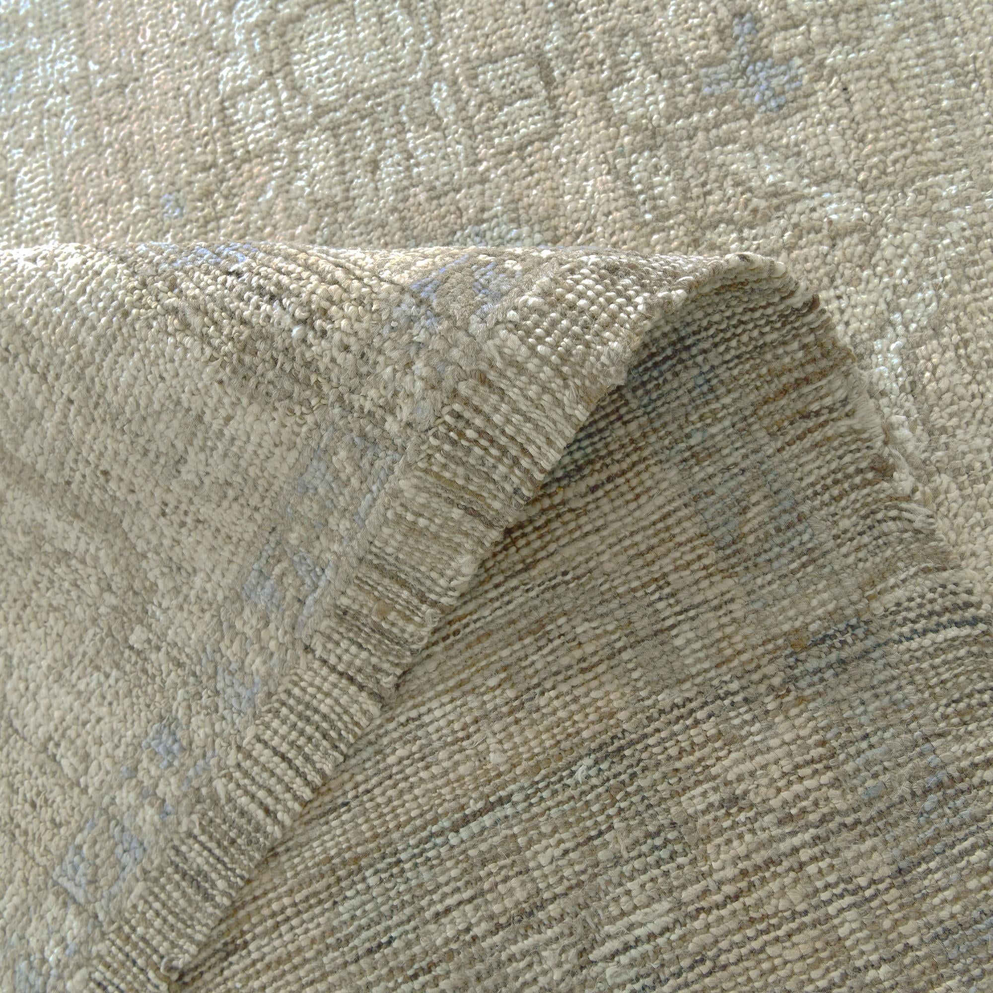 10' 4 x 14' 1 Hand Knotted Oushak Wool Rug