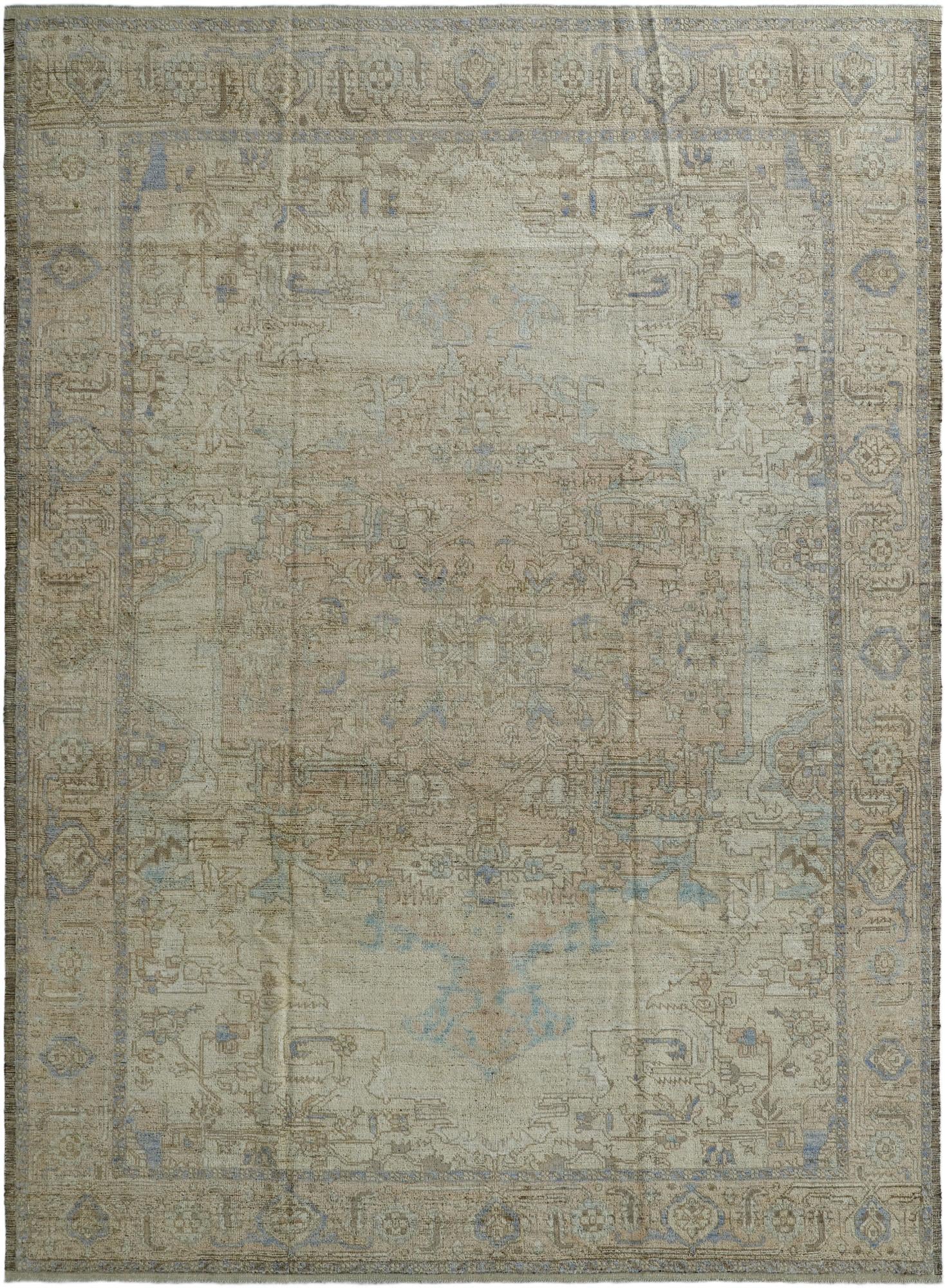 10' 4 x 14' 1 Hand Knotted Oushak Wool Rug