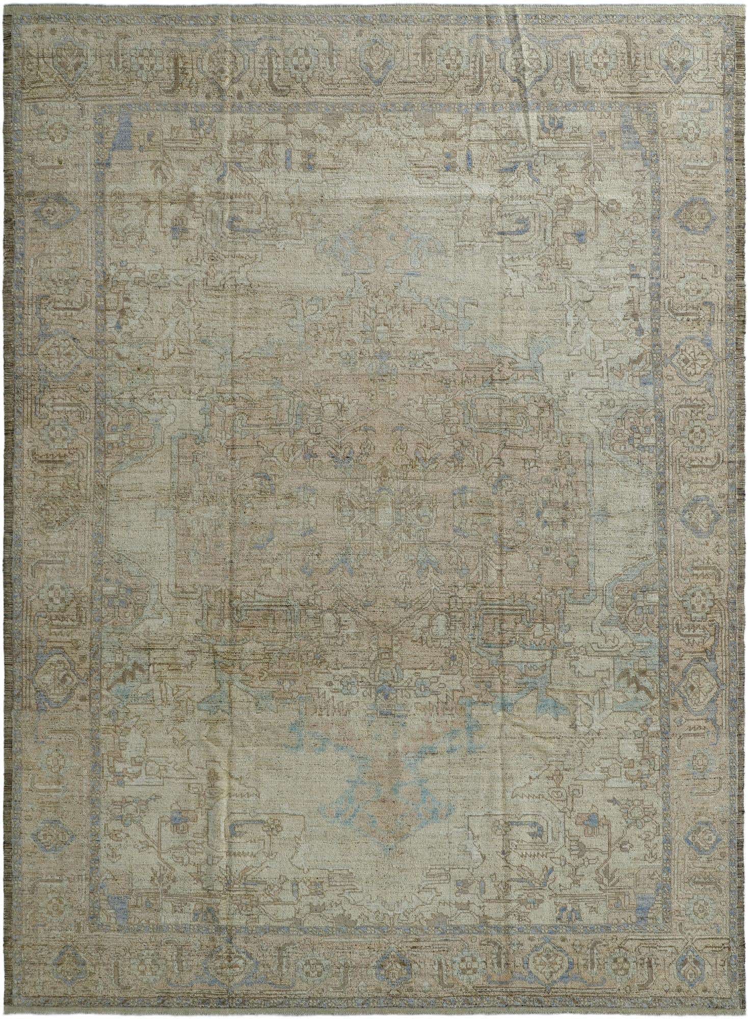 10' 4 x 14' 1 Hand Knotted Oushak Wool Rug