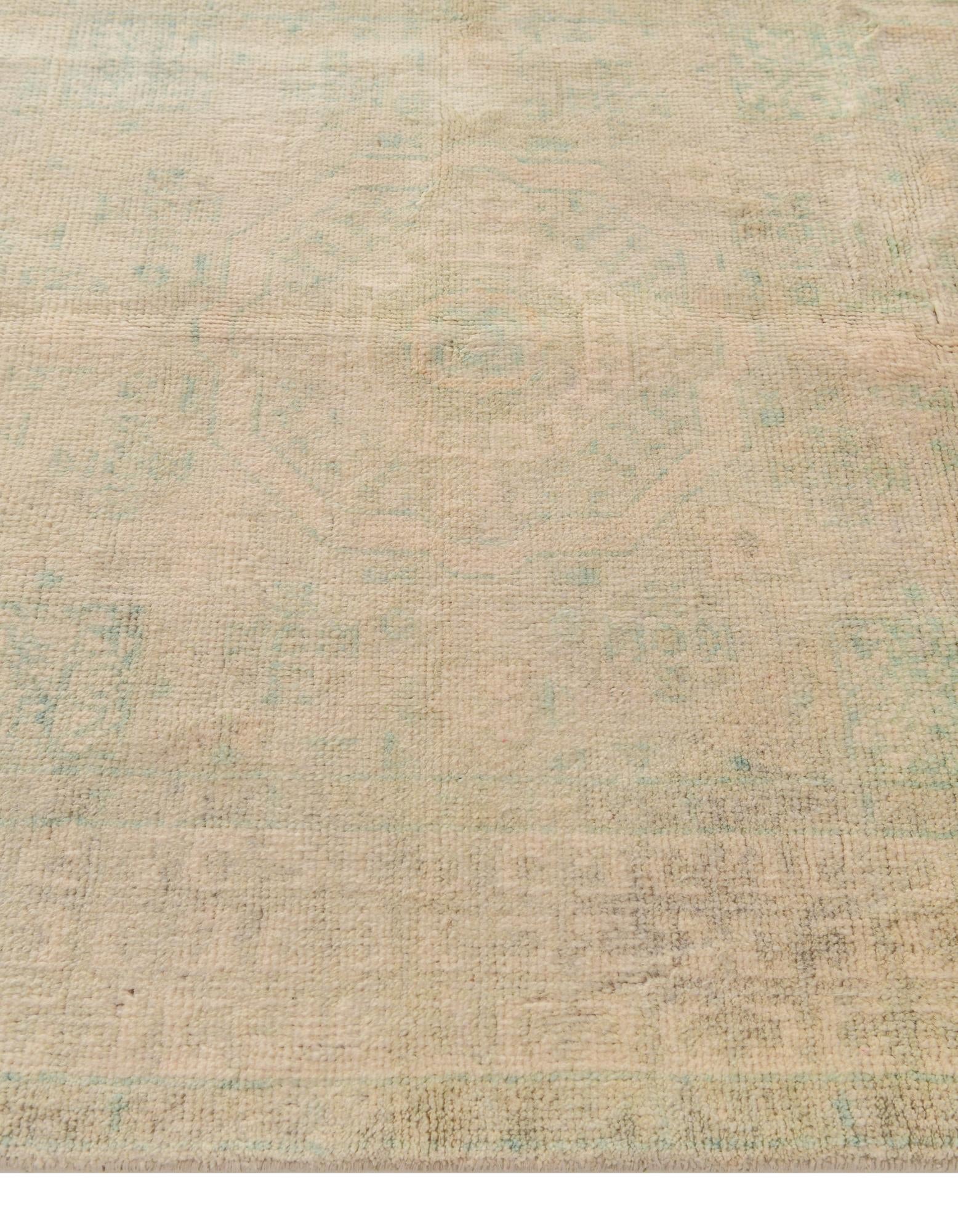 3' 10 x 6' 2 Hand Knotted Oushak Wool Rug