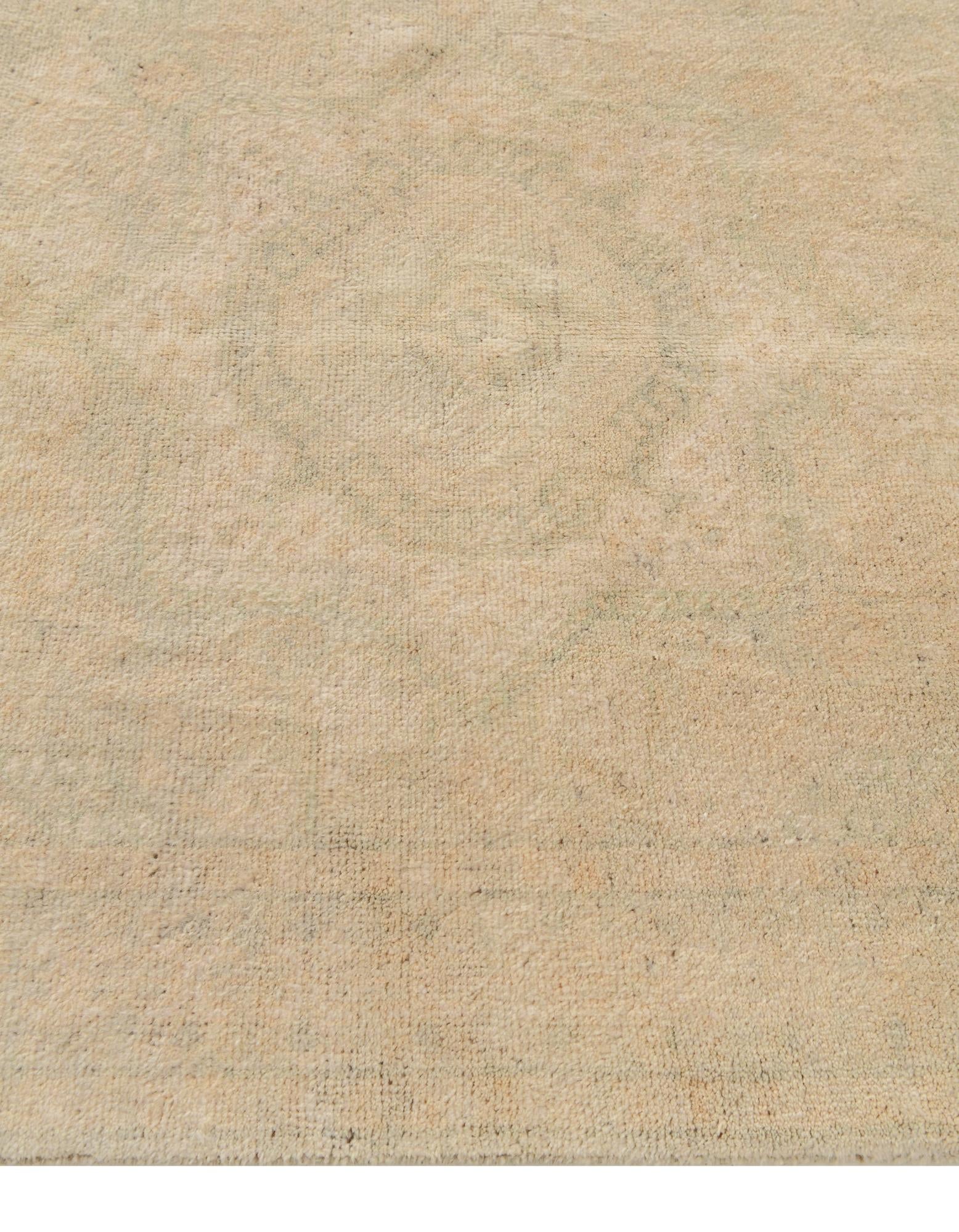 3' 11 x 6' Hand Knotted Oushak Wool Rug