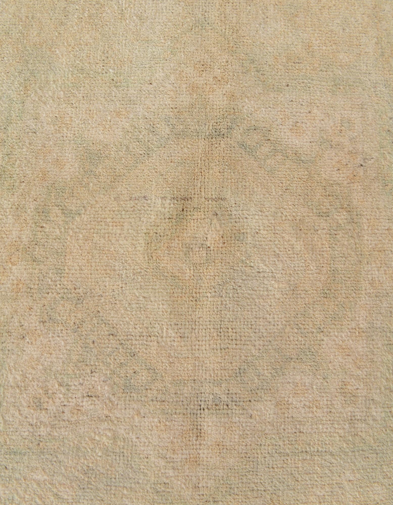 3' 11 x 6' Hand Knotted Oushak Wool Rug