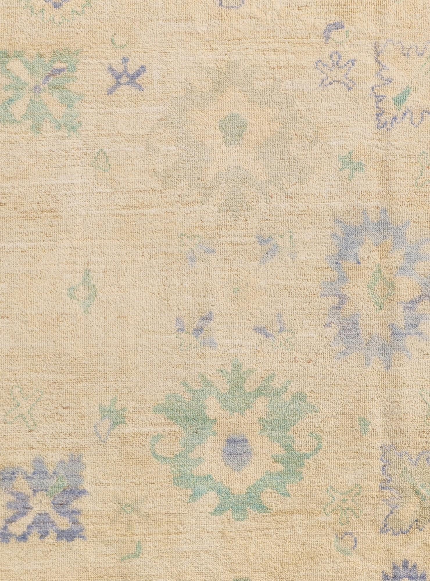 7' 3 x 9' 7 Hand Knotted Oushak Wool Rug