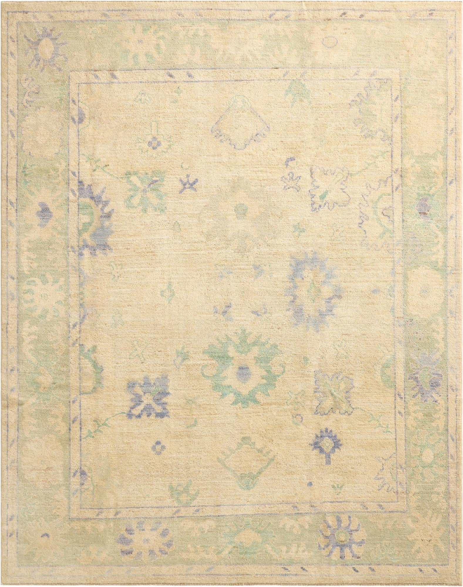 7' 3 x 9' 7 Hand Knotted Oushak Wool Rug