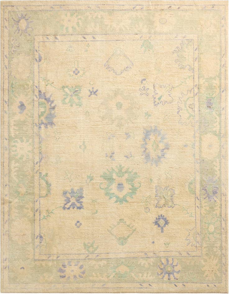 Detail image of 7' 3 x 9' 7 Hand Knotted Oushak Wool Rug