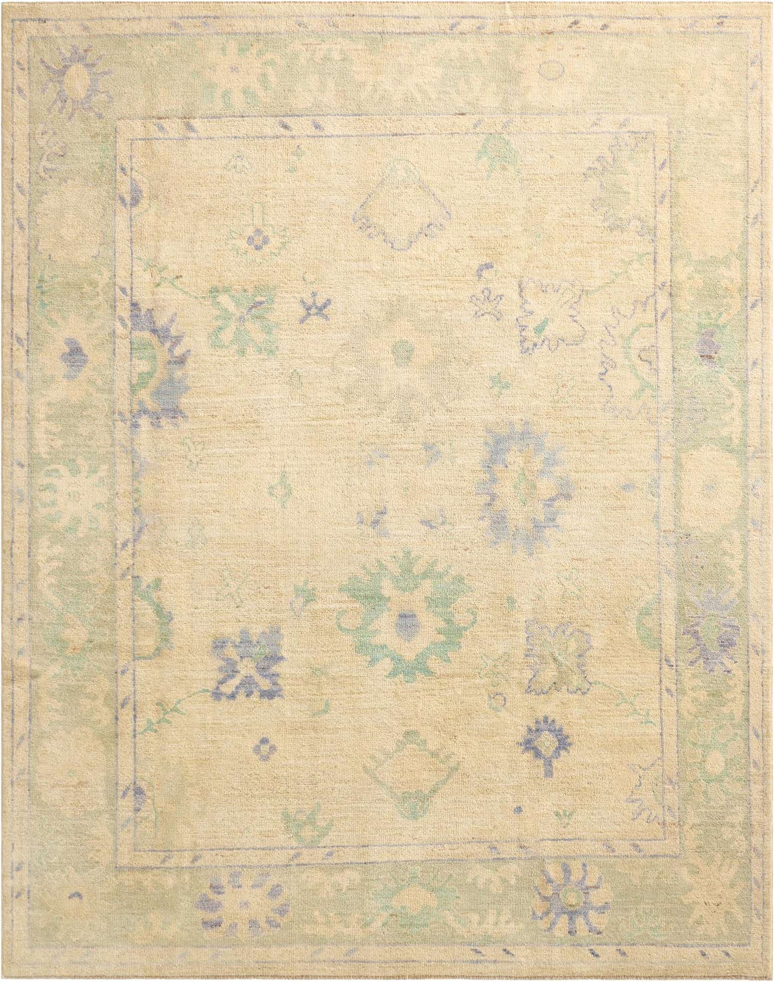 7' 3 x 9' 7 Hand Knotted Oushak Wool Rug