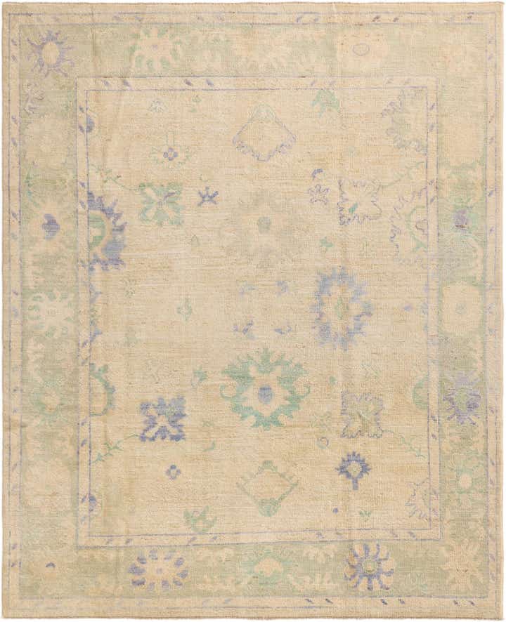 7' 3 x 9' 7 Hand Knotted Oushak Wool Rug