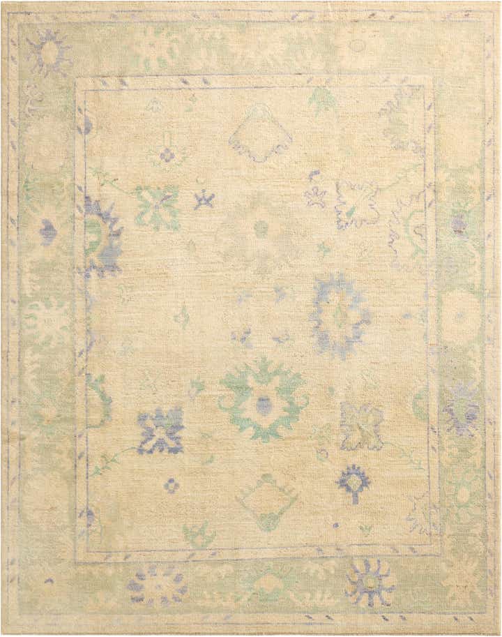 7' 3 x 9' 7 Hand Knotted Oushak Wool Rug