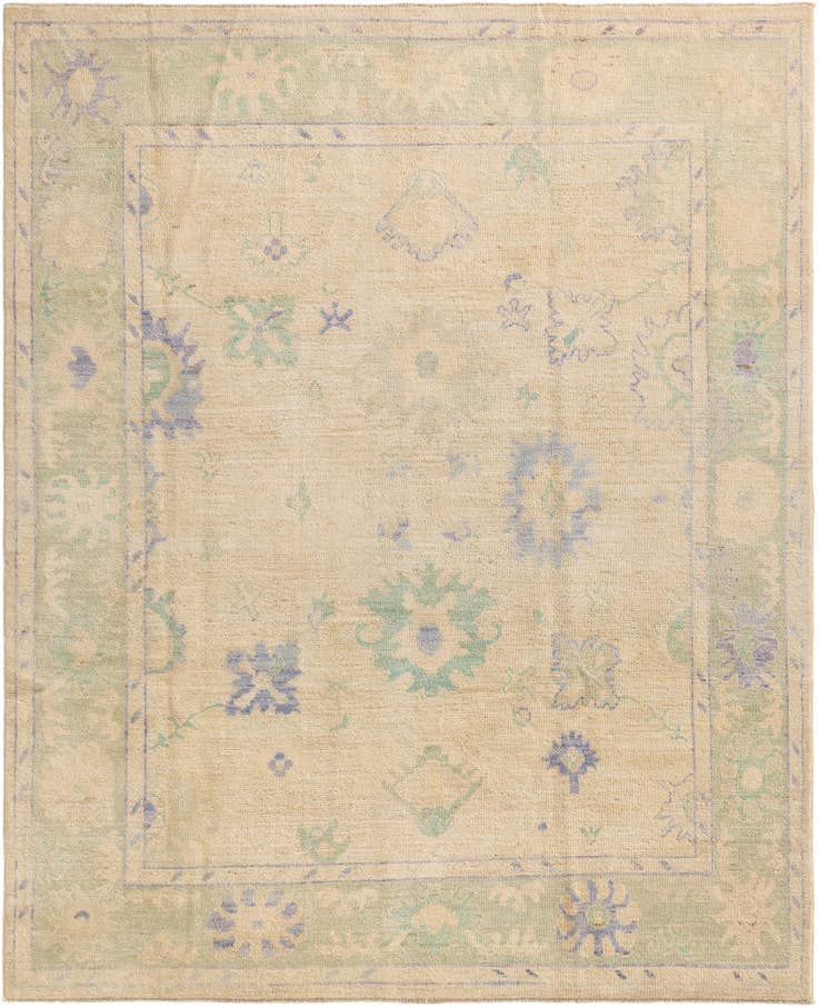 Detail image of 7' 3 x 9' 7 Hand Knotted Oushak Wool Rug