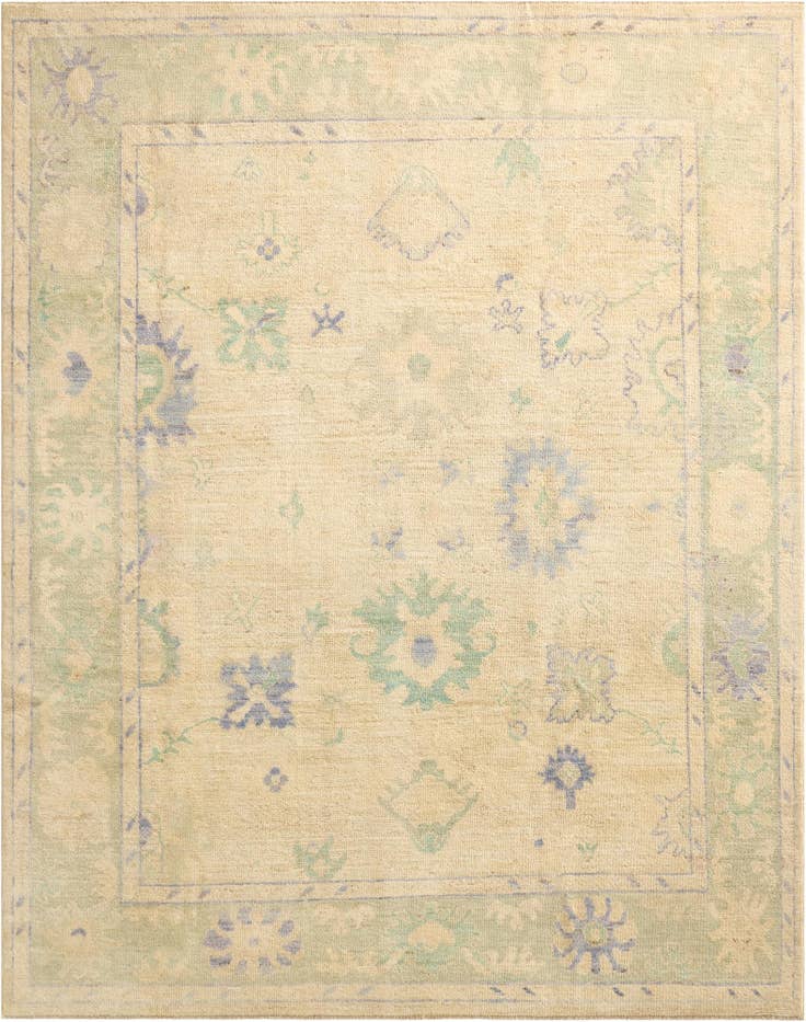 Detail image of 7' 3 x 9' 7 Hand Knotted Oushak Wool Rug