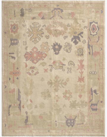 4' 7 x 6' 1 Hand Knotted Oushak Wool Rug