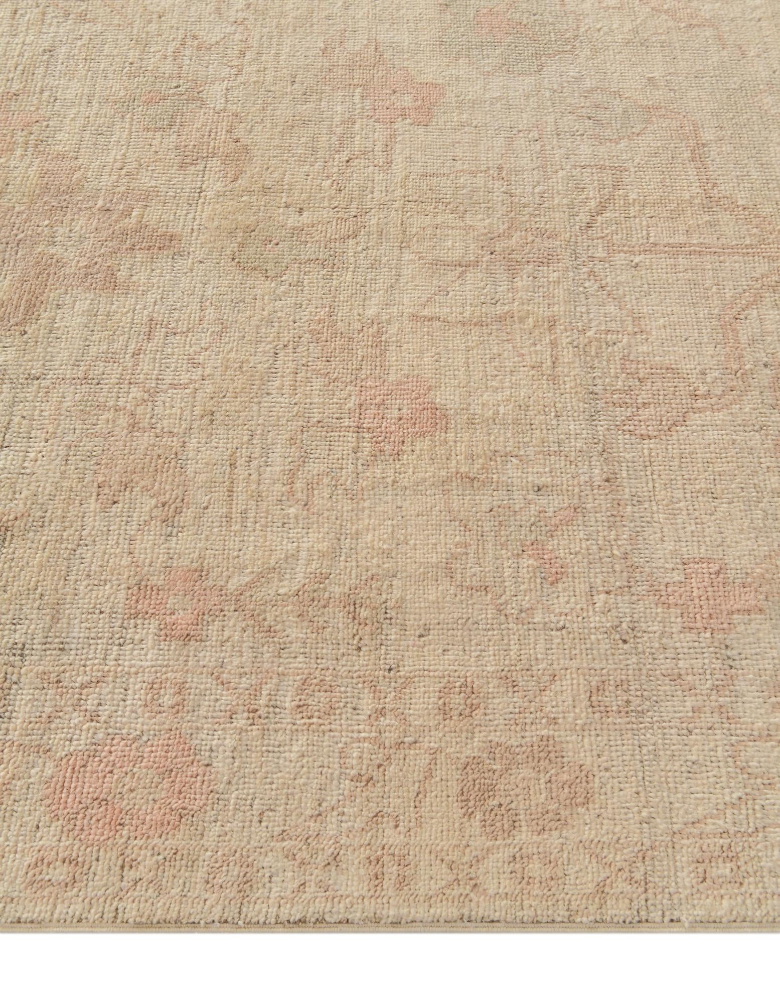 4' 11 x 7' Hand Knotted Oushak Wool Rug