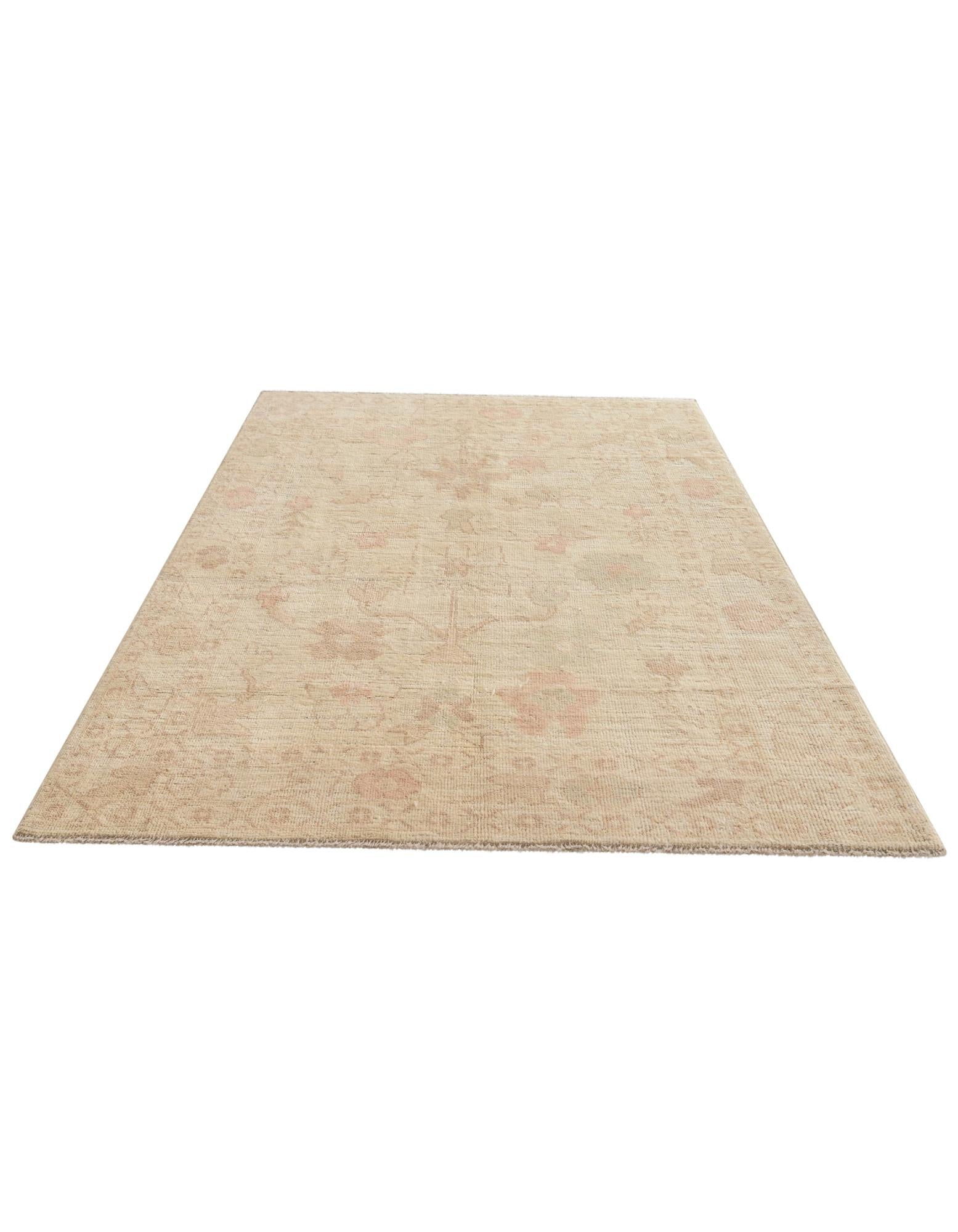 4' 11 x 7' Hand Knotted Oushak Wool Rug