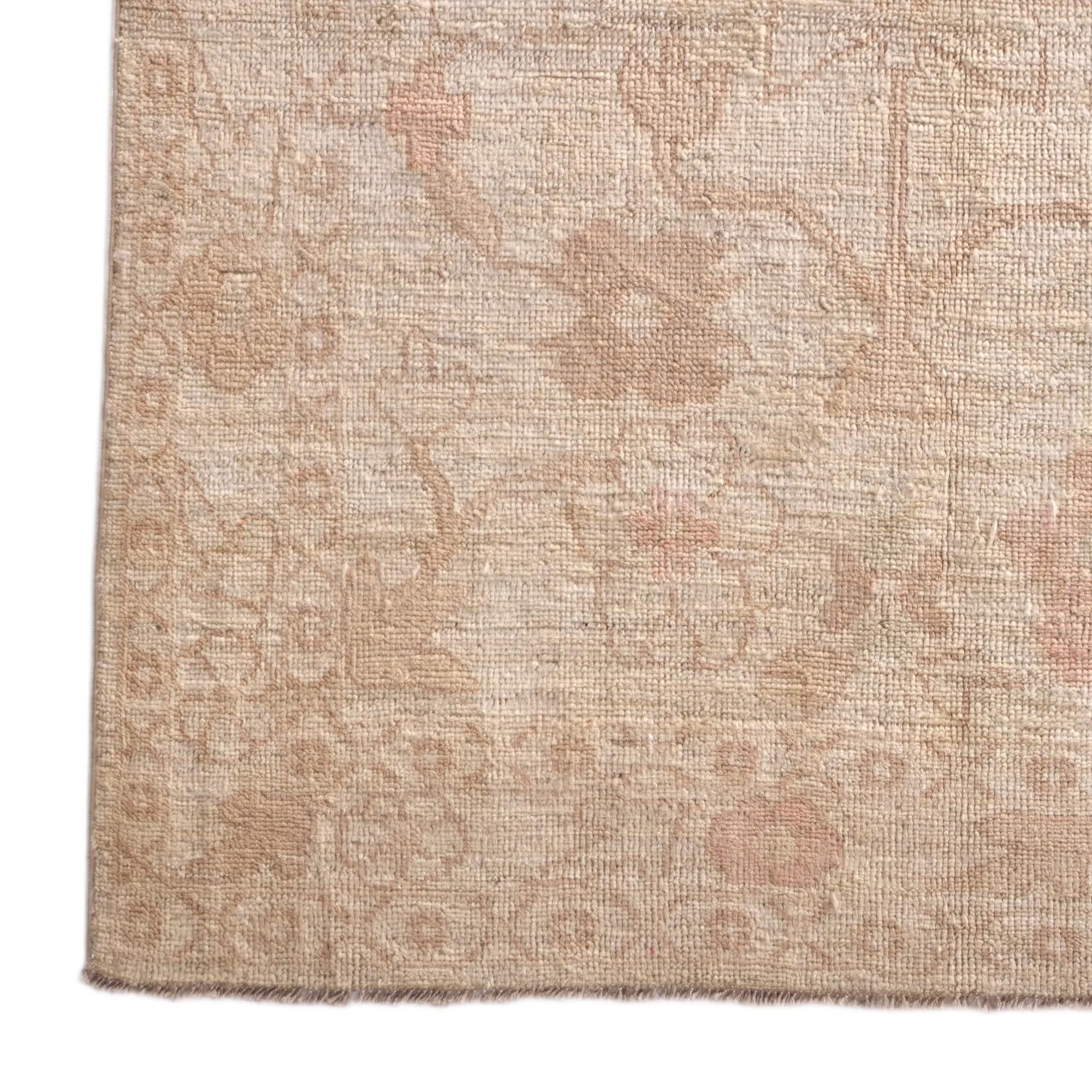4' 11 x 7' Hand Knotted Oushak Wool Rug