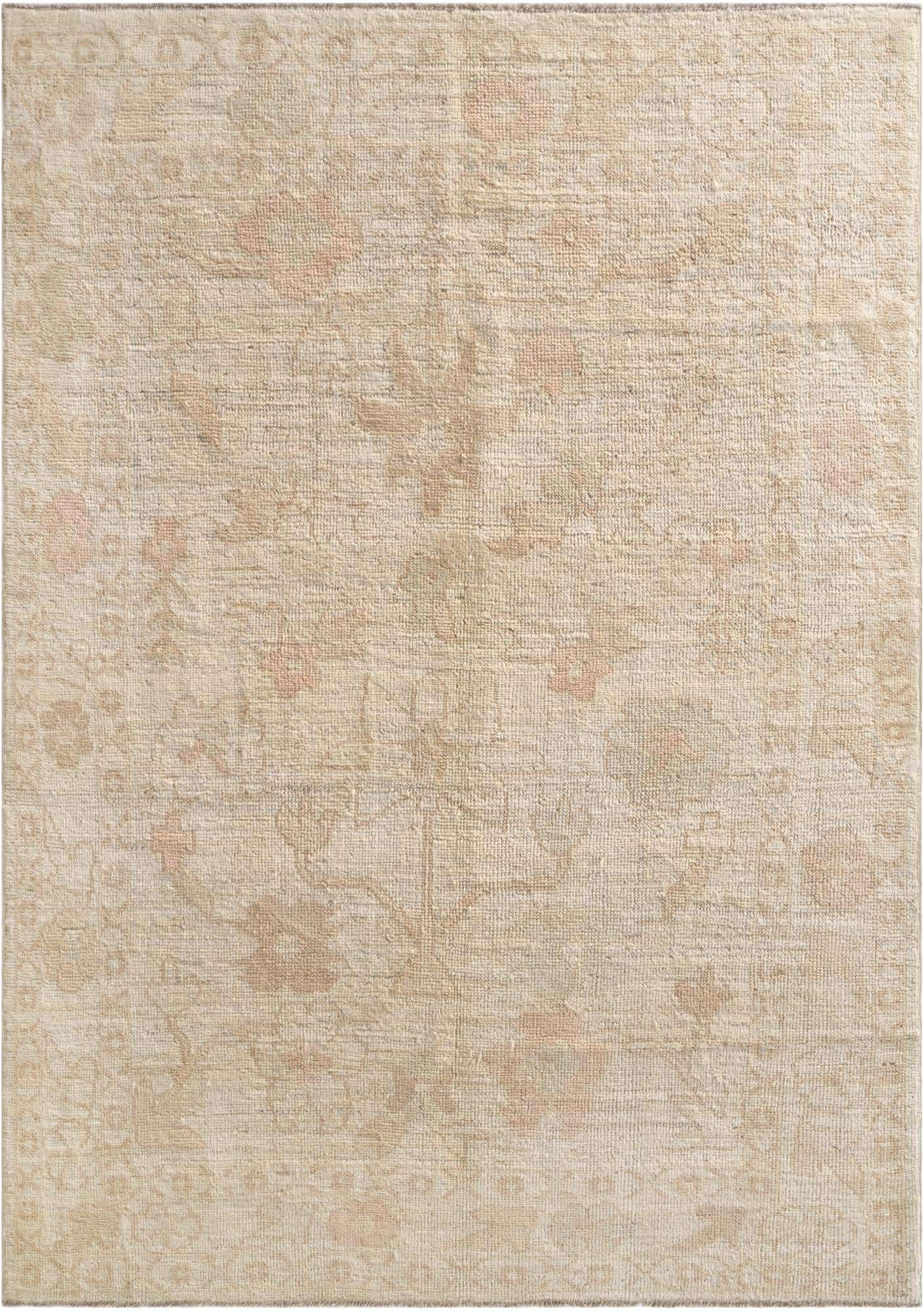 4' 11 x 7' Hand Knotted Oushak Wool Rug