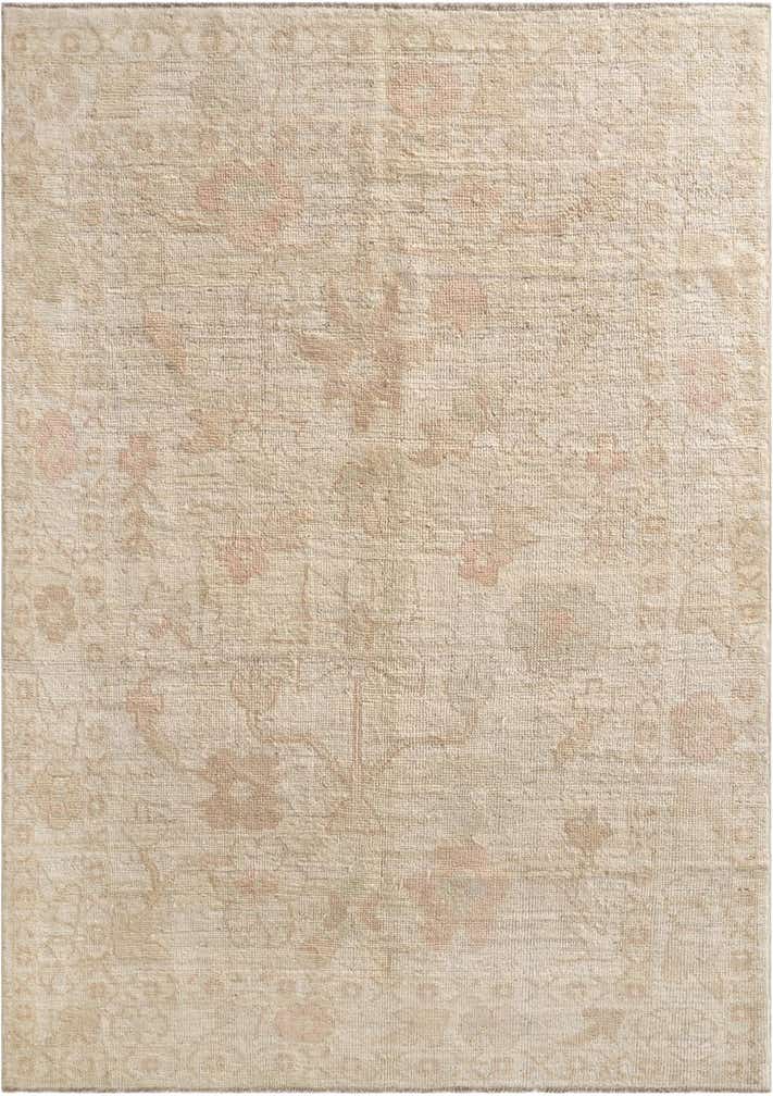 4' 11 x 7' Hand Knotted Oushak Wool Rug