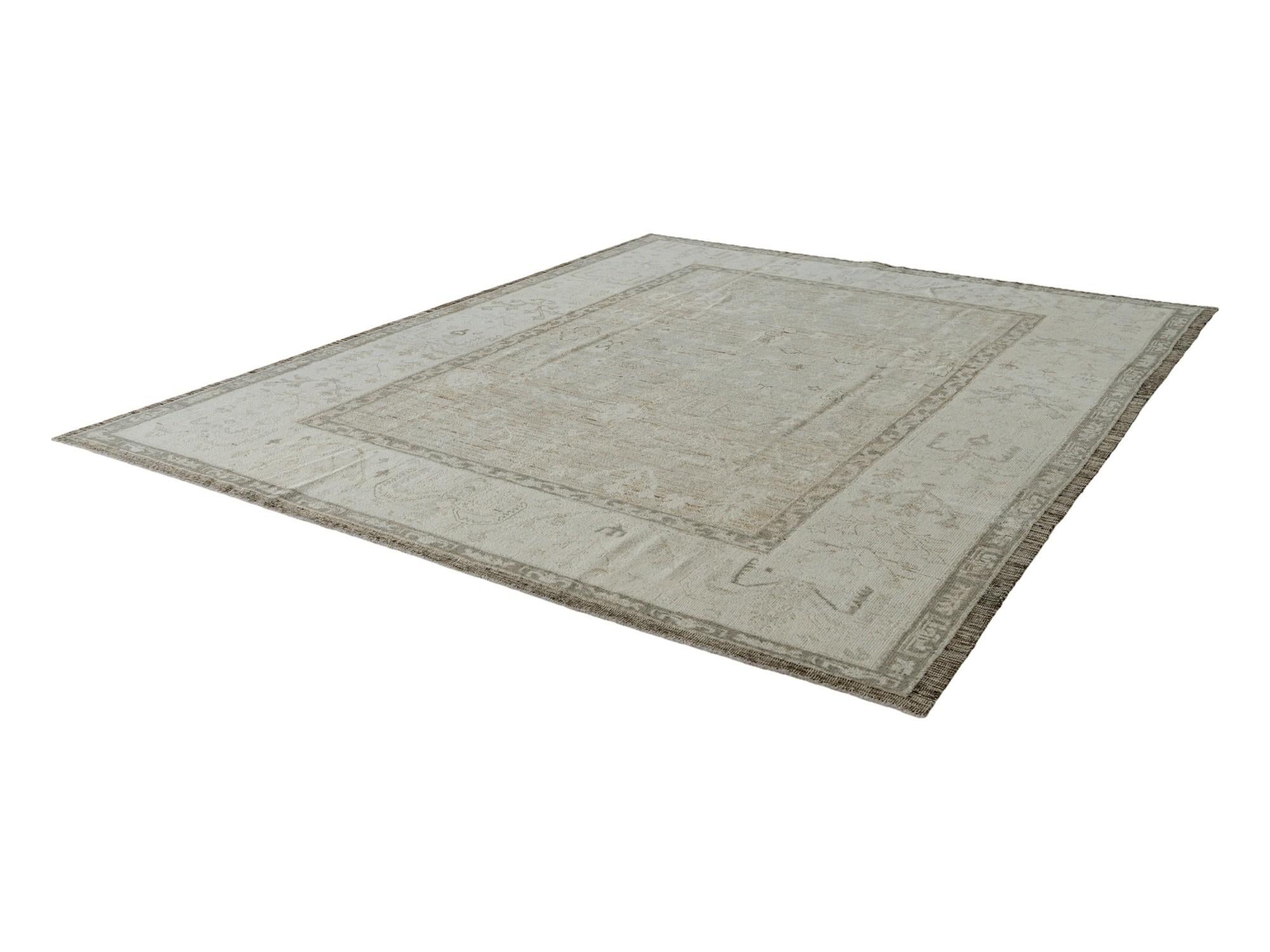 9' 11 x 12' 3 Hand Knotted Oushak Wool Rug