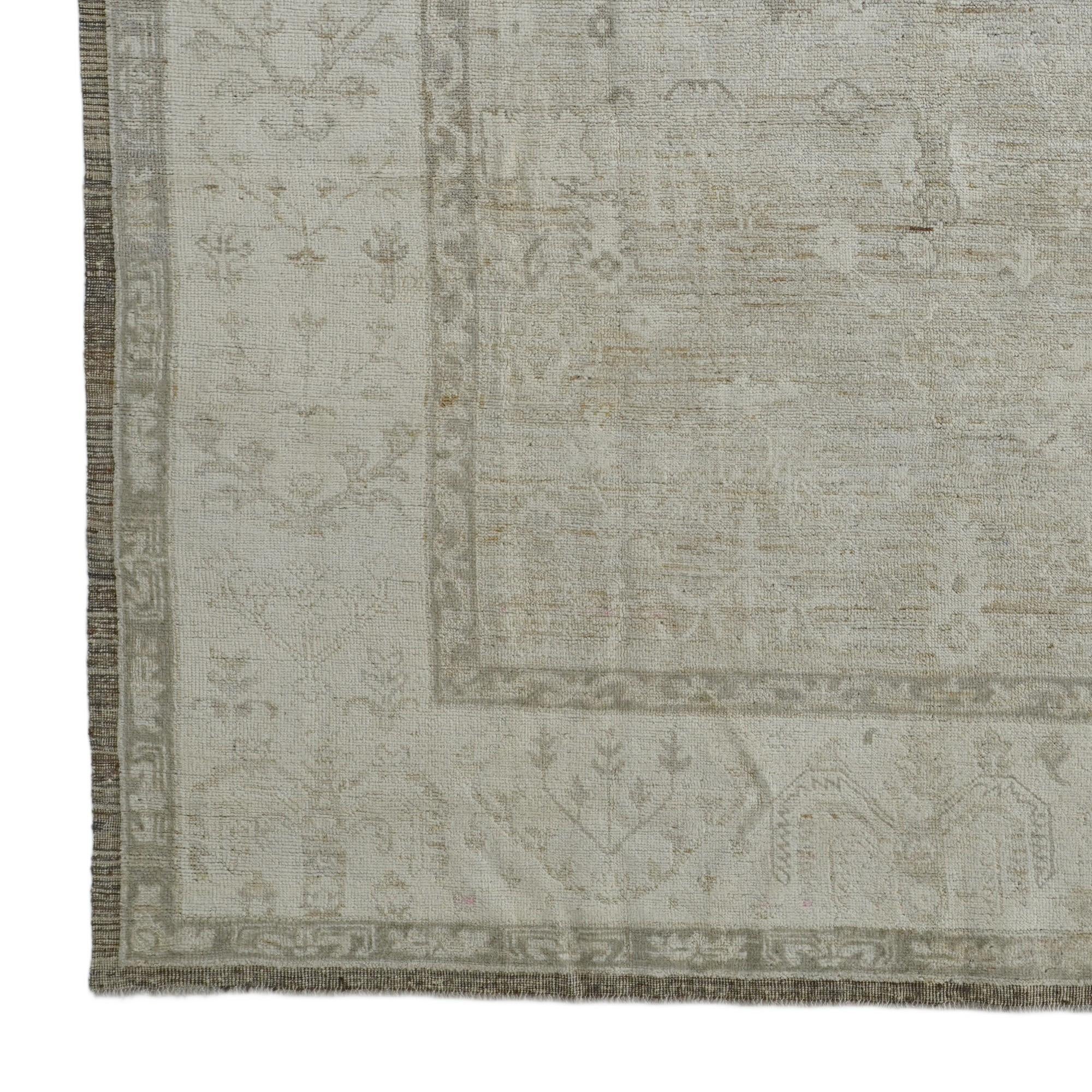 9' 11 x 12' 3 Hand Knotted Oushak Wool Rug