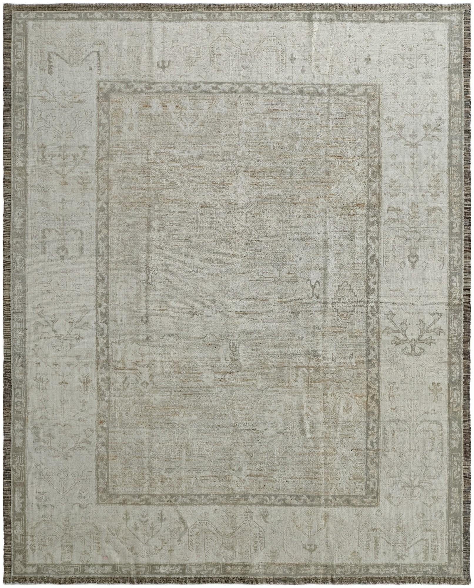 9' 11 x 12' 3 Hand Knotted Oushak Wool Rug