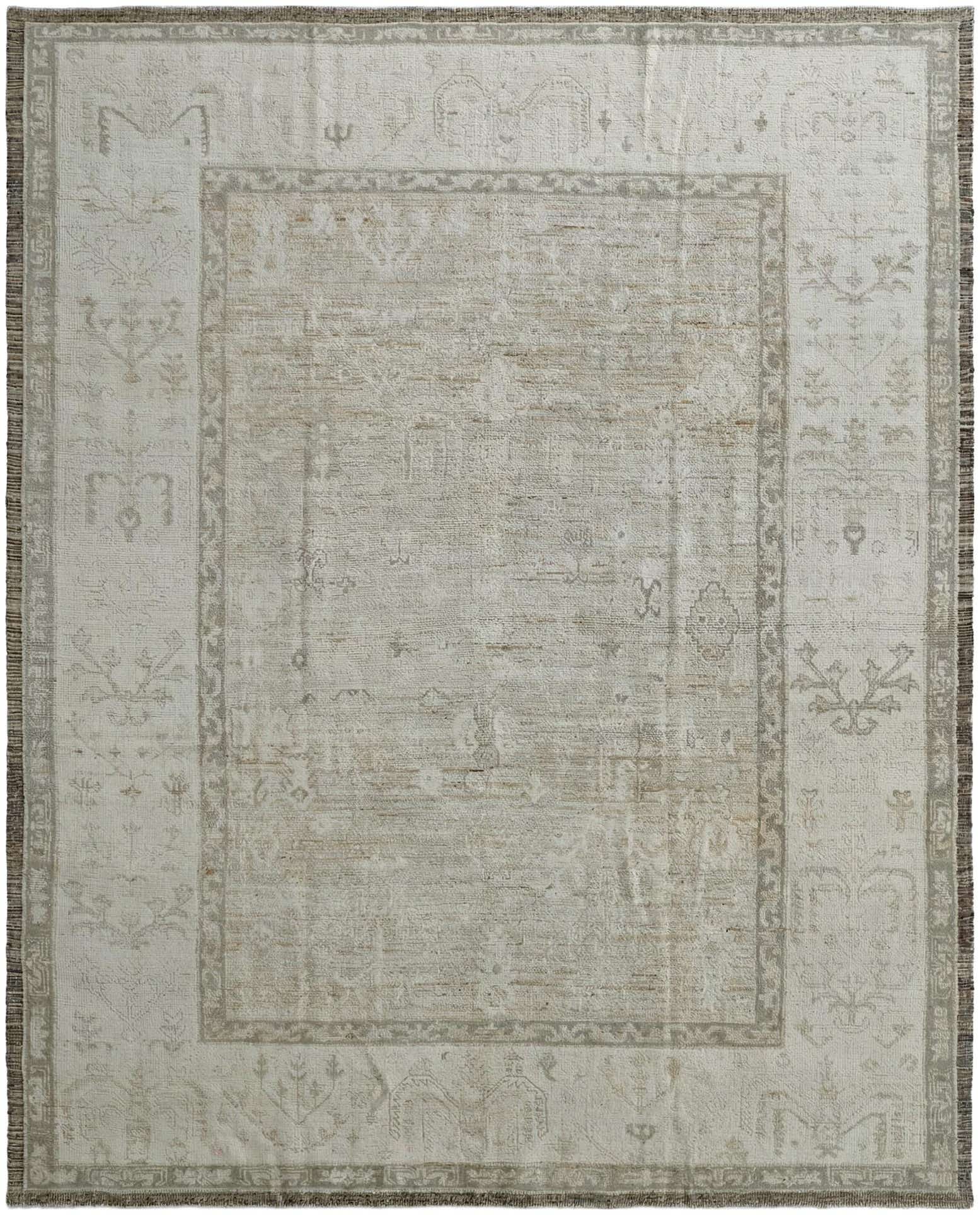 9' 11 x 12' 3 Hand Knotted Oushak Wool Rug
