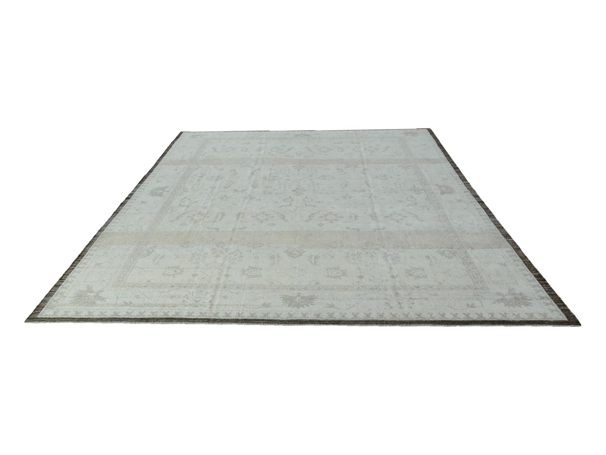 10' 5 x 14' 1 Hand Knotted Oushak Wool Rug